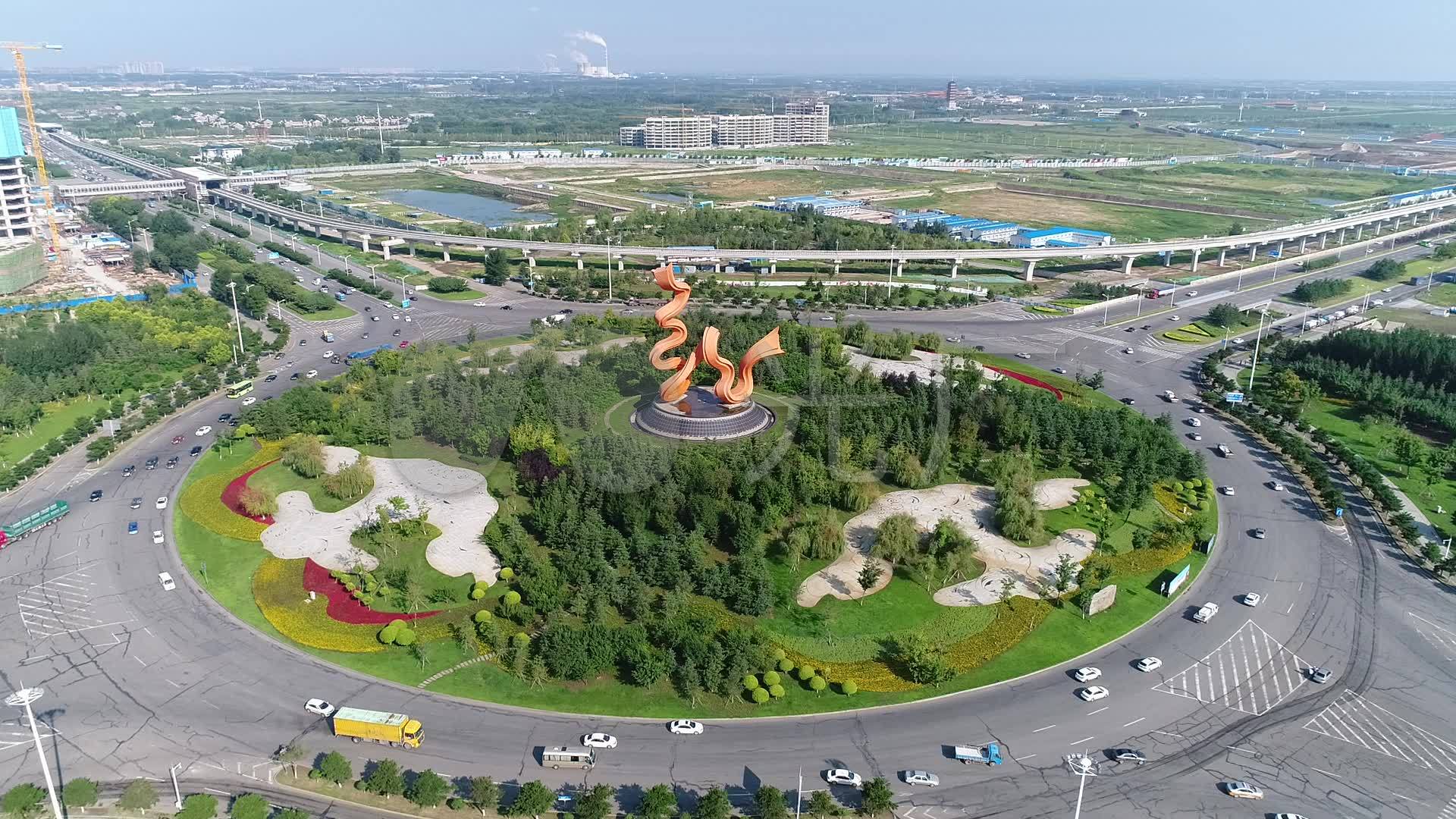 航拍长春龙翔广场_1920x1080_高清视频素材下载(编号