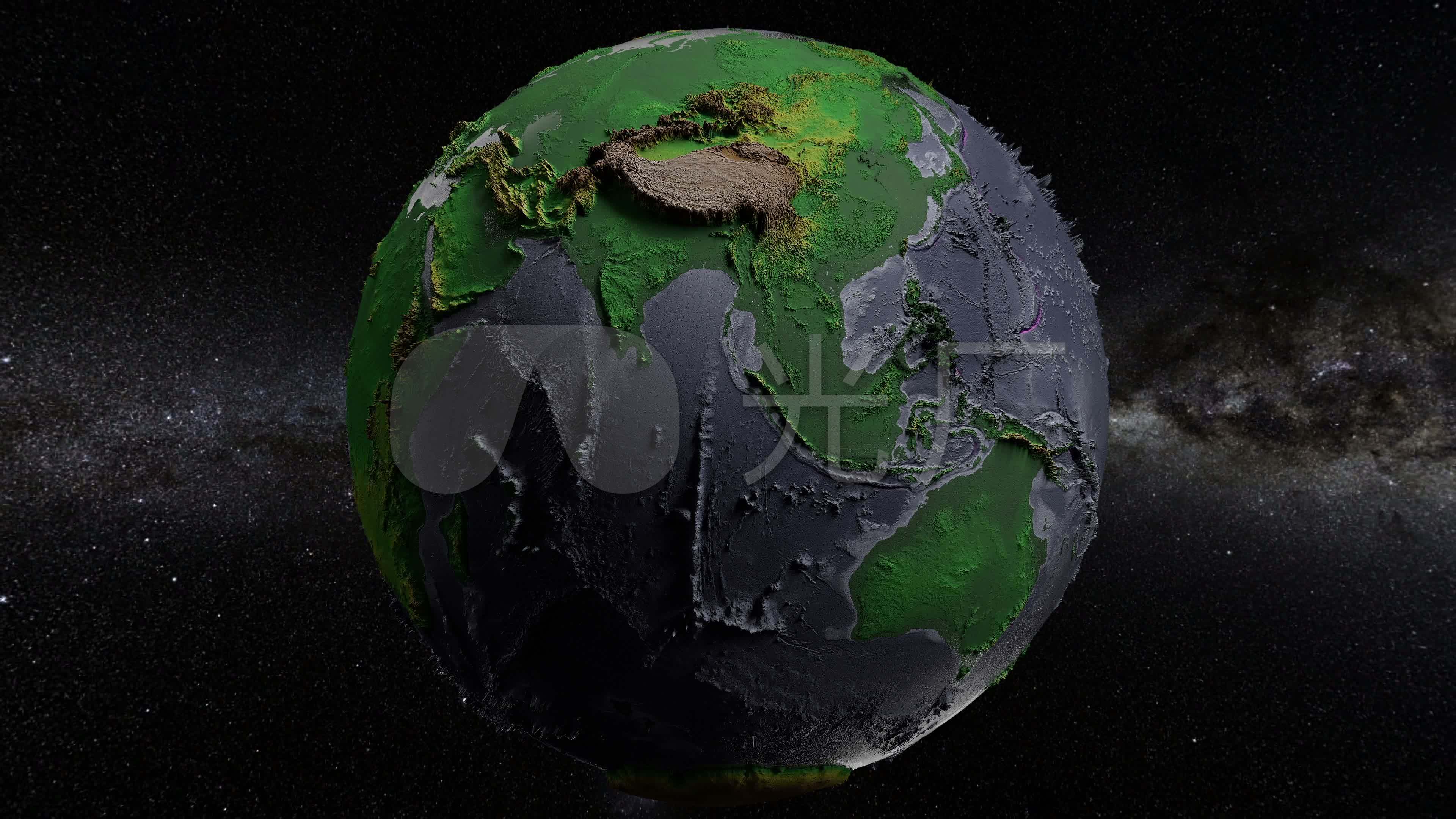 3d地球在宇宙间旋转动画