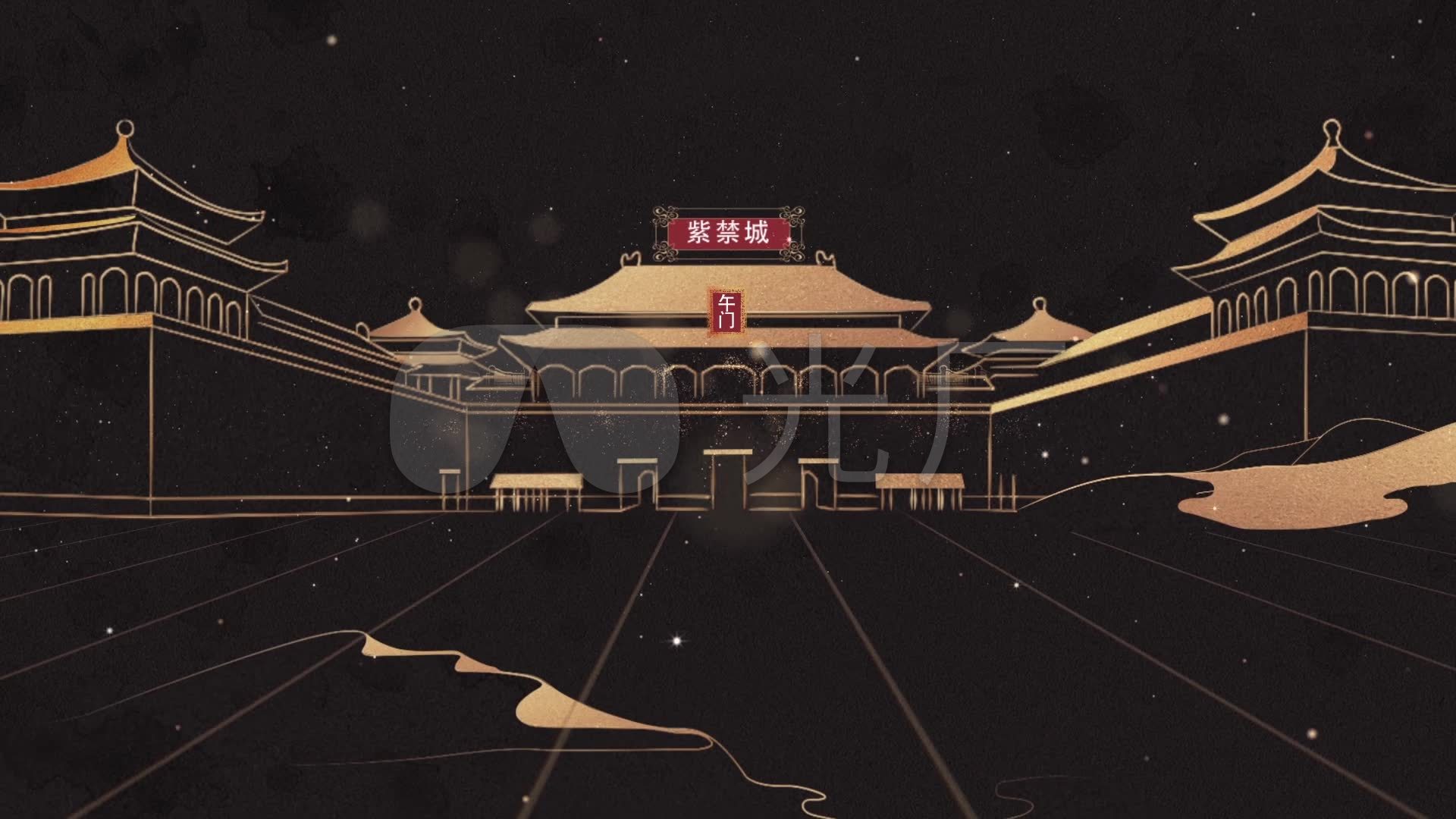 大气金色紫禁城_ae模板下载(编号:3437270)_ae模板_vj