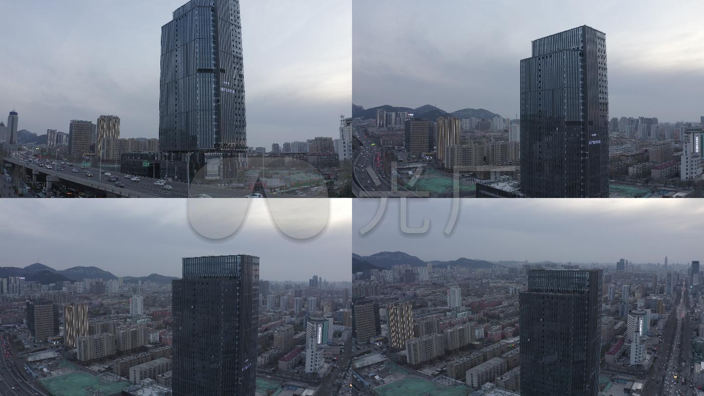 城市航拍济南地标济南航拍摄影高新区航拍历下大厦鼎峰中心航拍二环