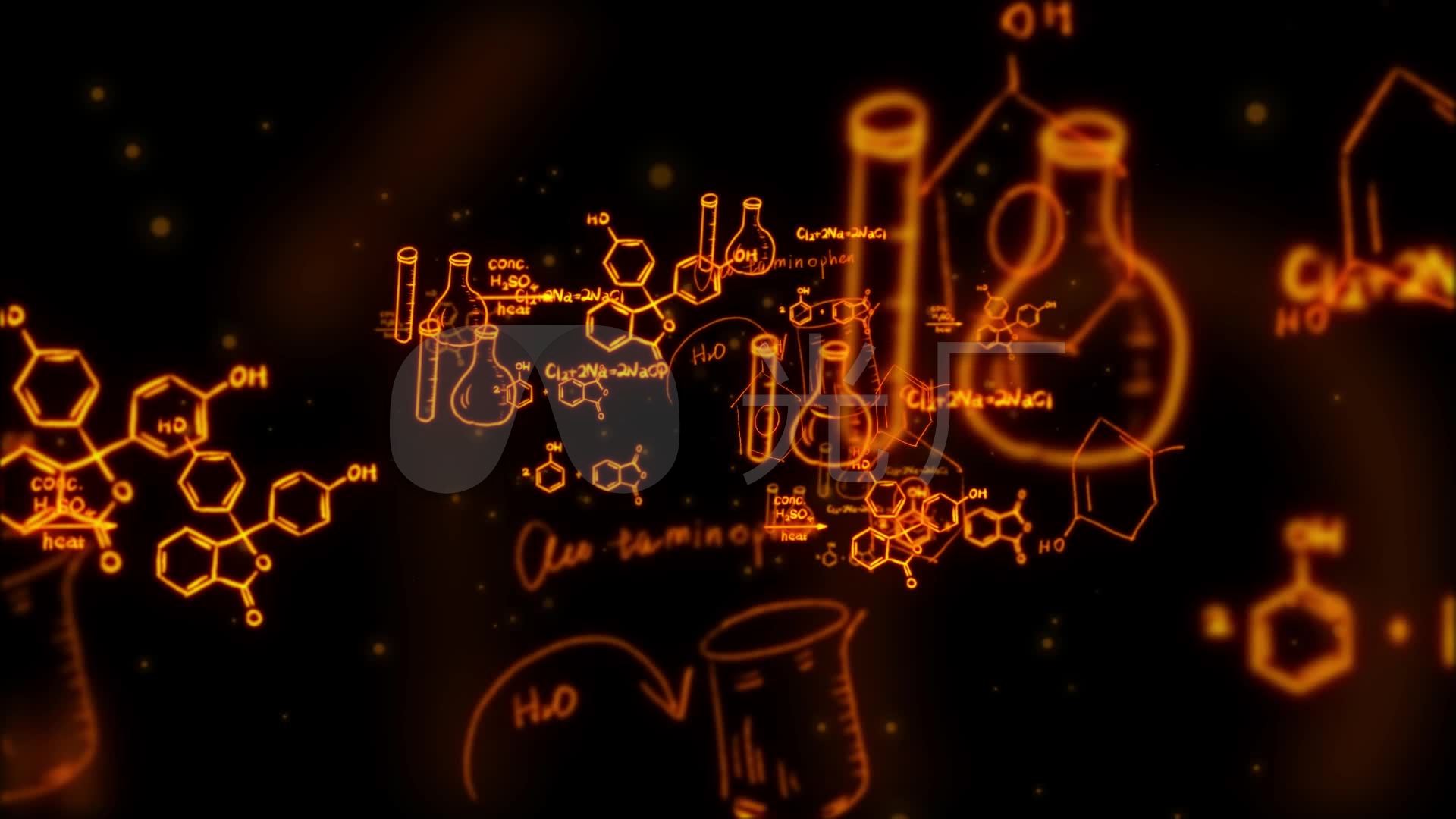 化学公式-汇聚_1920x1080_高清视频素材下载(编号:3439376)_影视包装