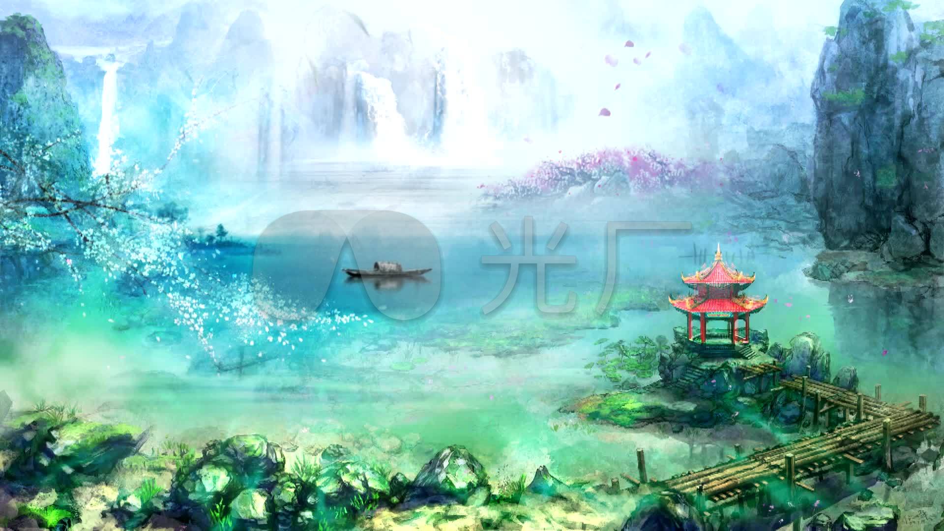 壁纸1920*1080 古风,壁纸1920*1080 原图 古风山水瀑布_1920x1080_高清视频素材下载(编号:)__