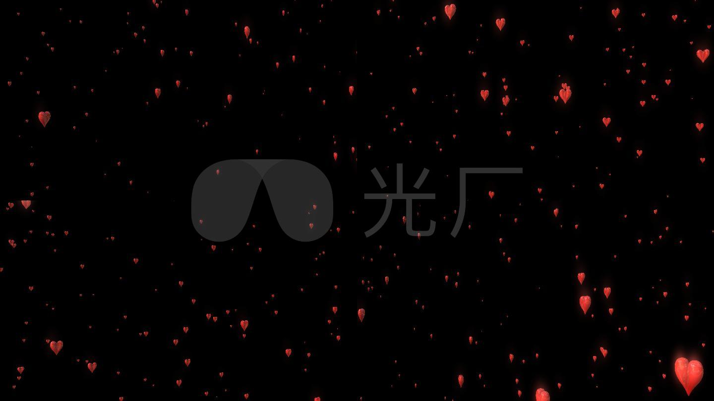 4k桃心下落,爱心,婚礼素材背景,红心