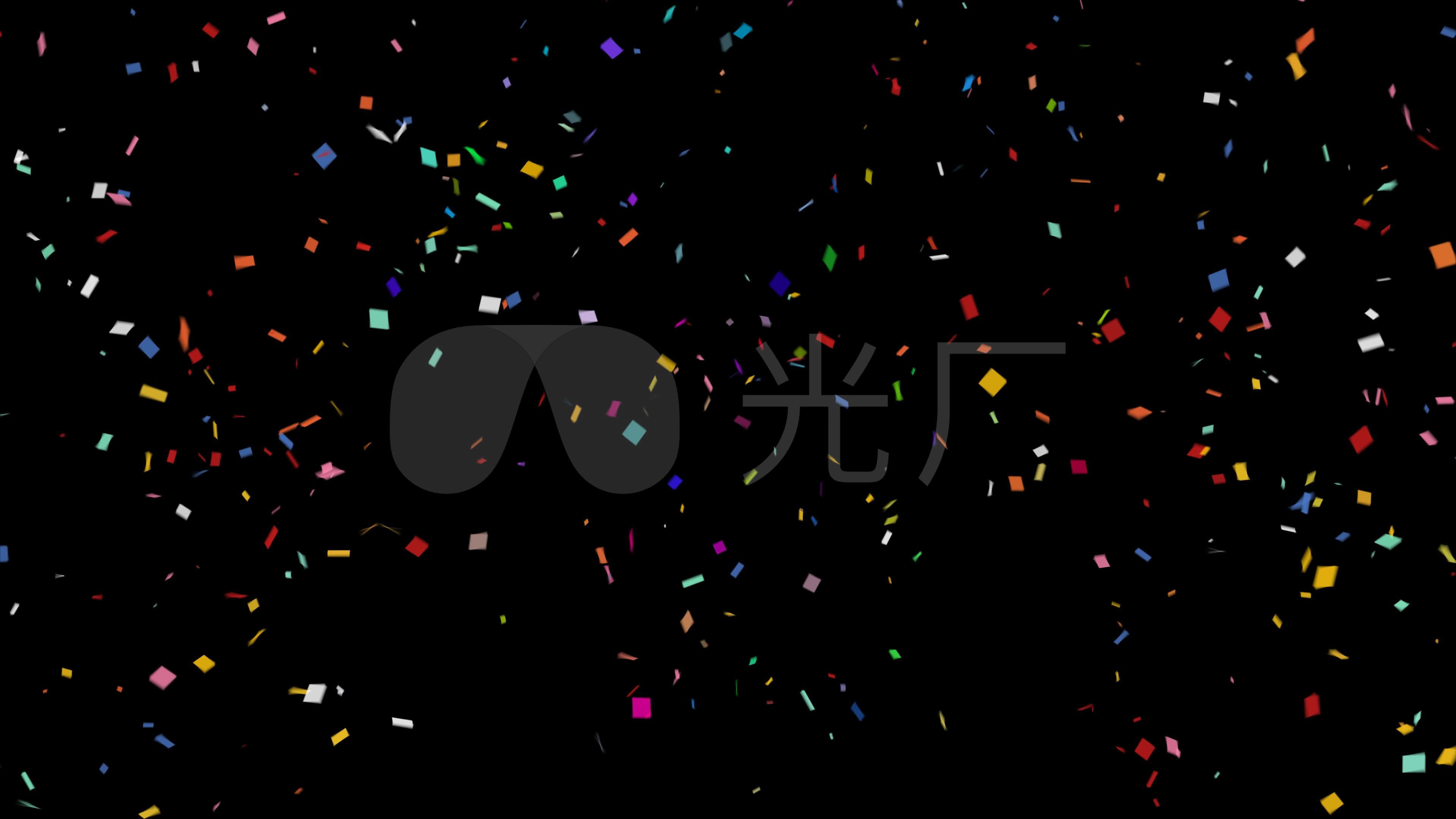 彩色纸屑喷射动画_3840x2160_高清视频素材下载(编号
