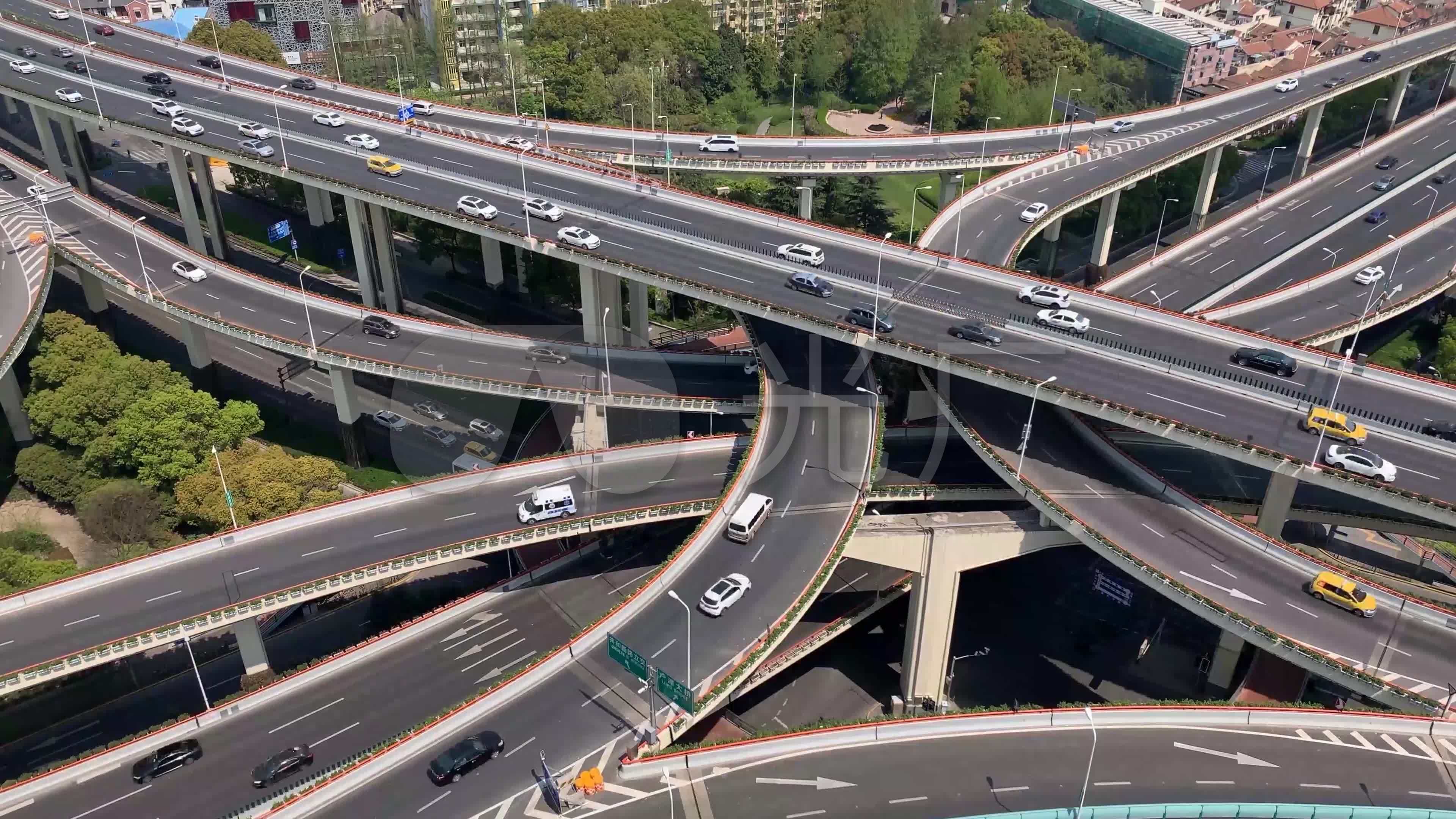 4k高架桥上的车辆运动延时视频