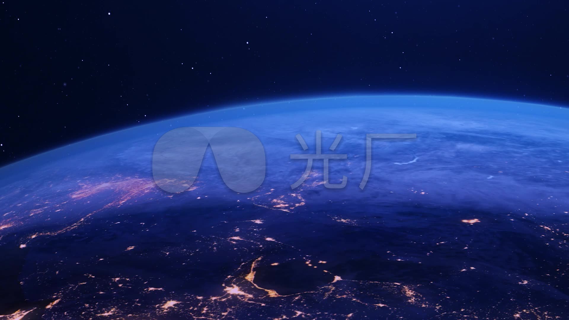 地球夜间卫星图空中俯拍
