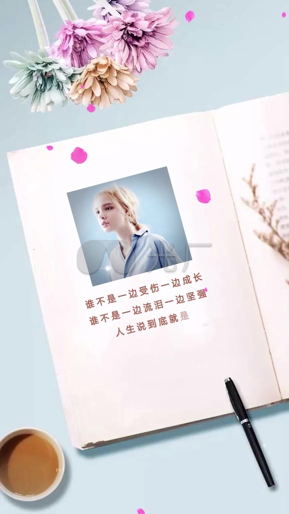 ae模板抖音唯美文艺书单励志