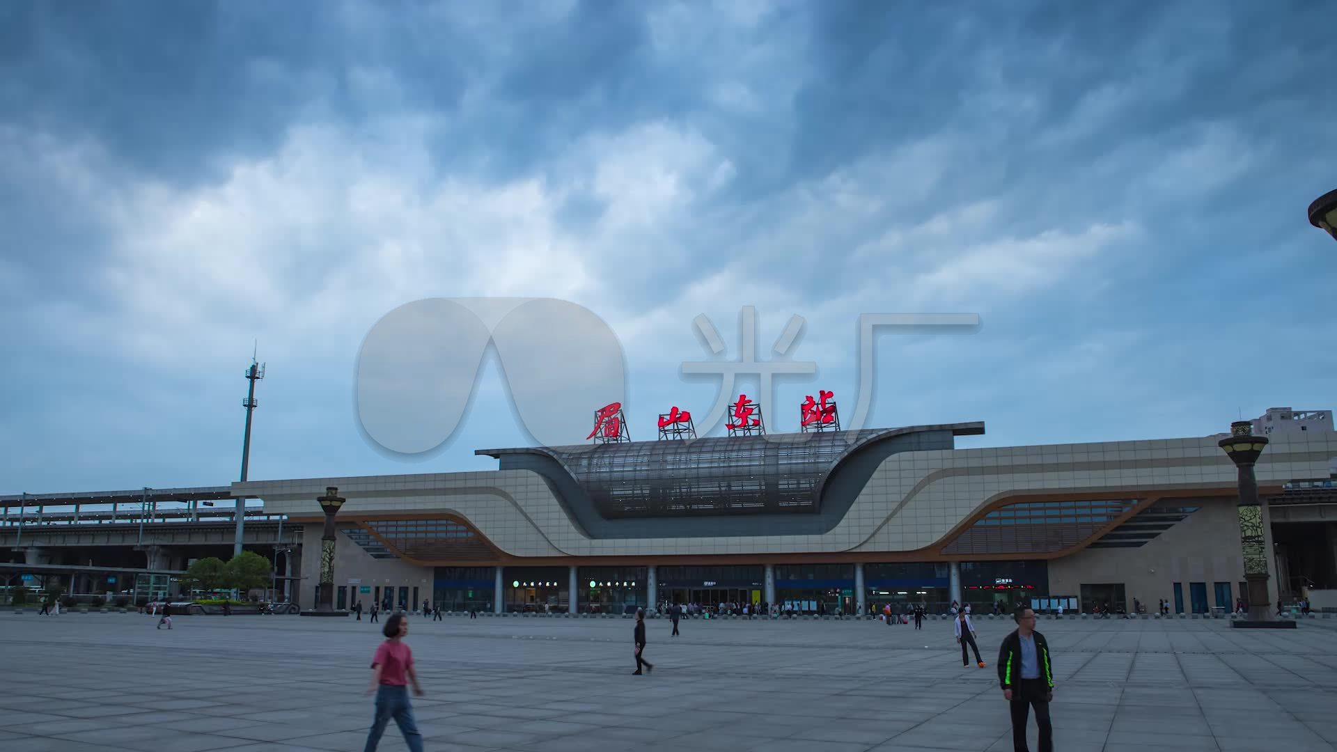 眉山东站广场大范围延时摄影视频