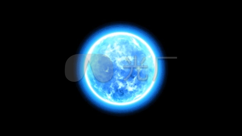 蓝色能量球能量粒子星球