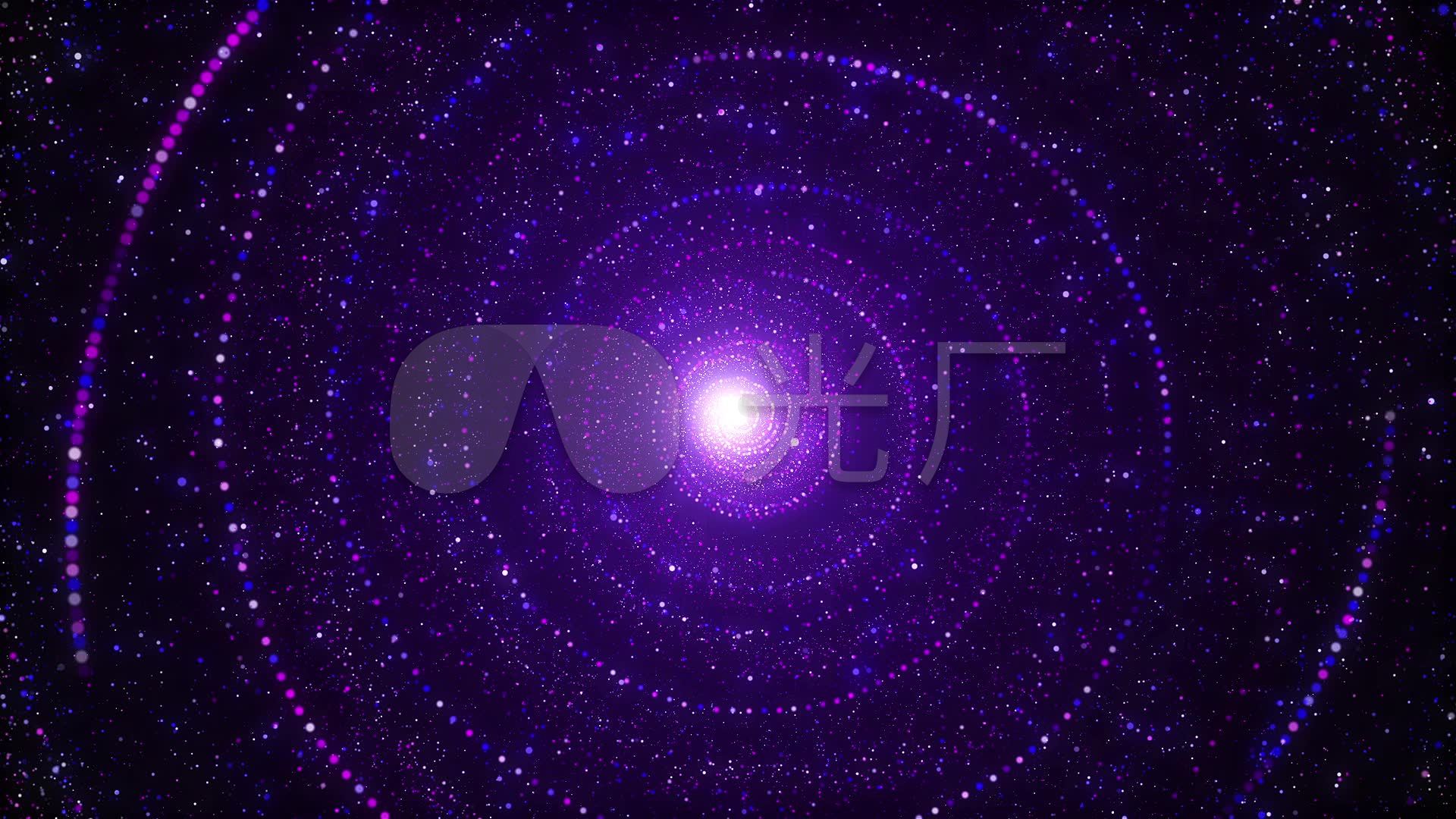 蓝紫色梦幻唯美蓝紫色旋转星空粒子背景_1920x1080