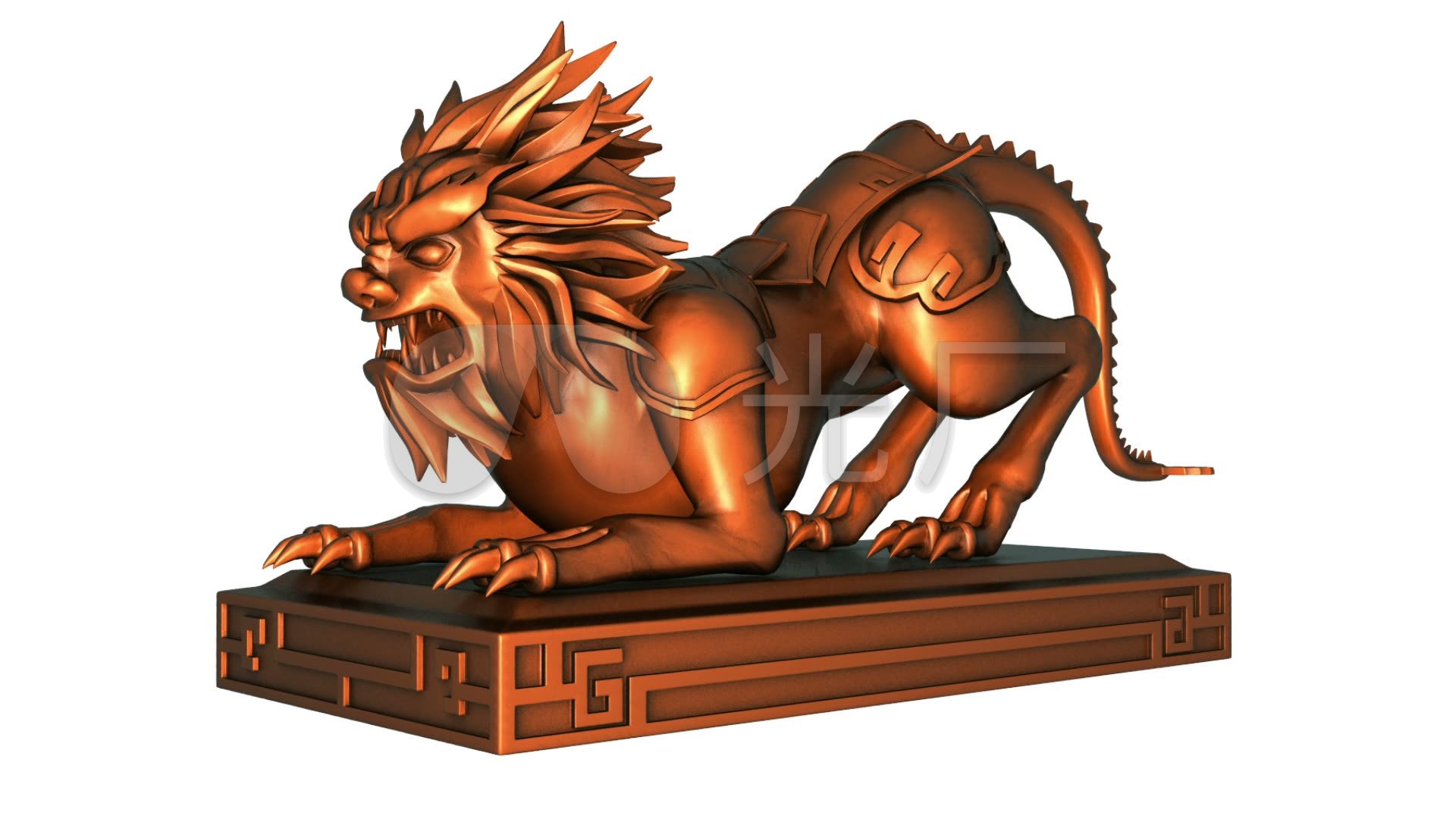 狮子铜像怪兽貔貅神兽神物3d