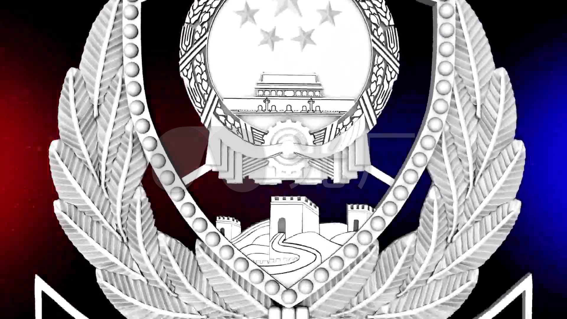 人民警察警徽视频片头ae模板