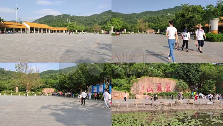 深圳福永凤凰山森林公园山脚广场大范围4k