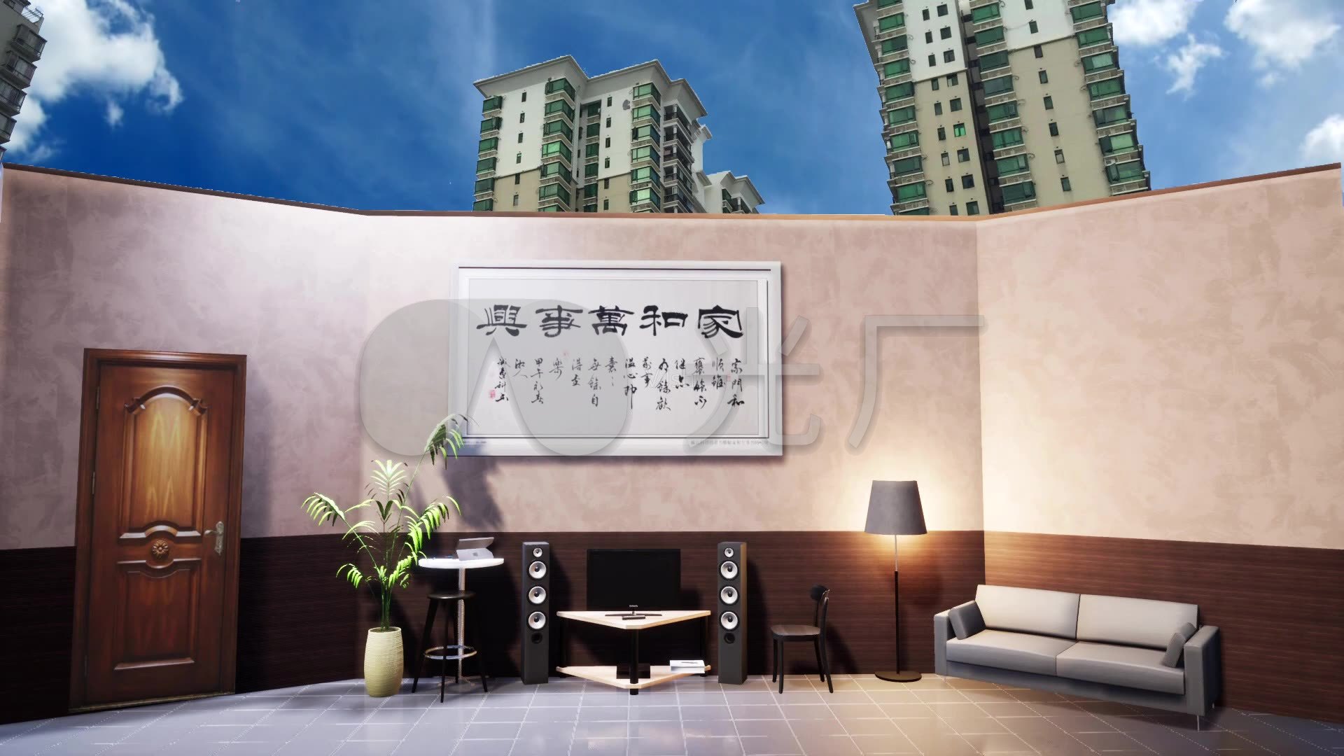 小品办公室_1920x1080_高清视频素材下载(编号:3521052)_舞台背景_vj