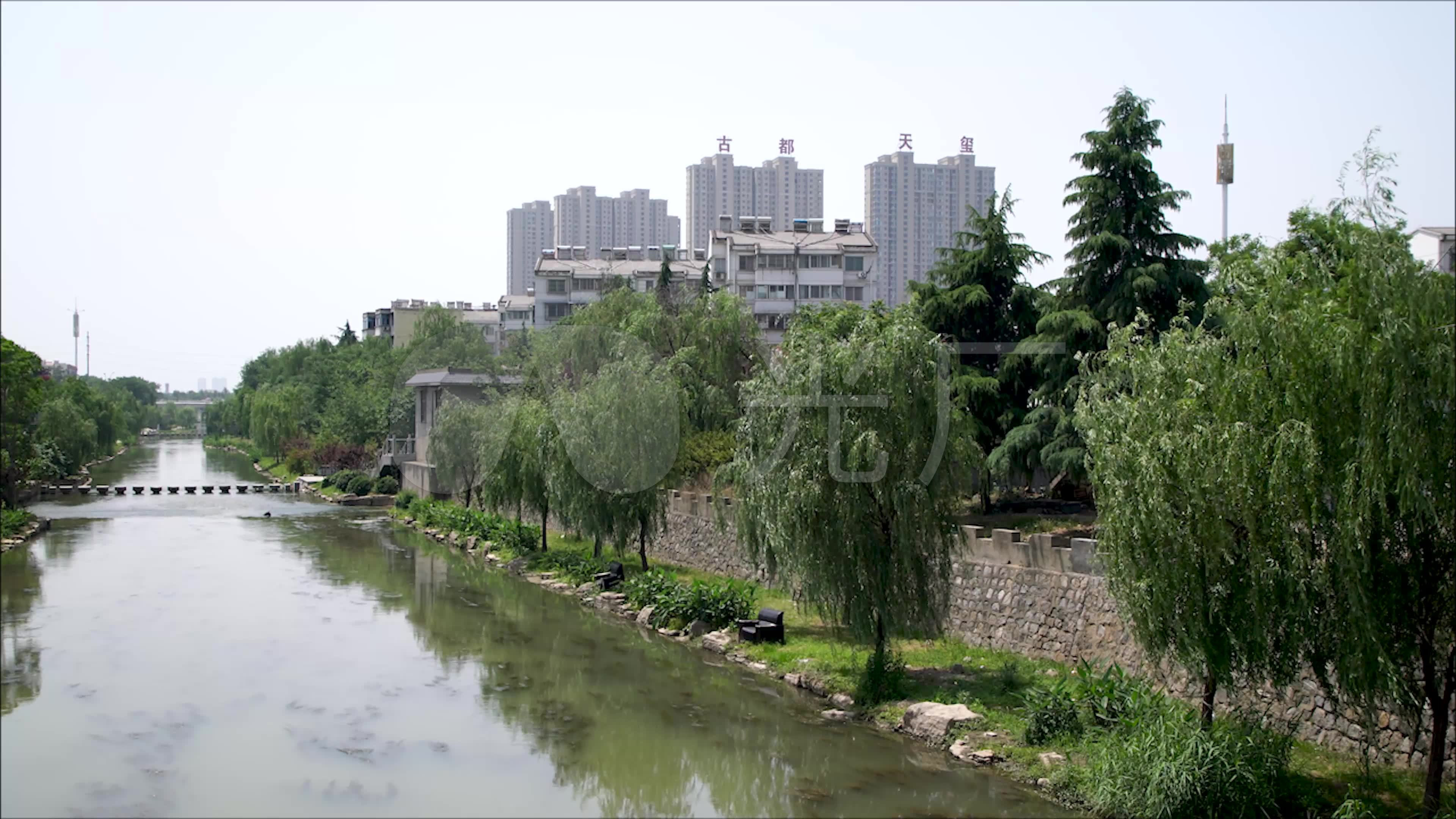 4k城市防洪水渠