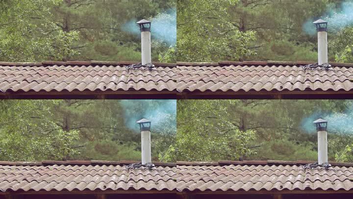农村厨房冒烟的小烟囱