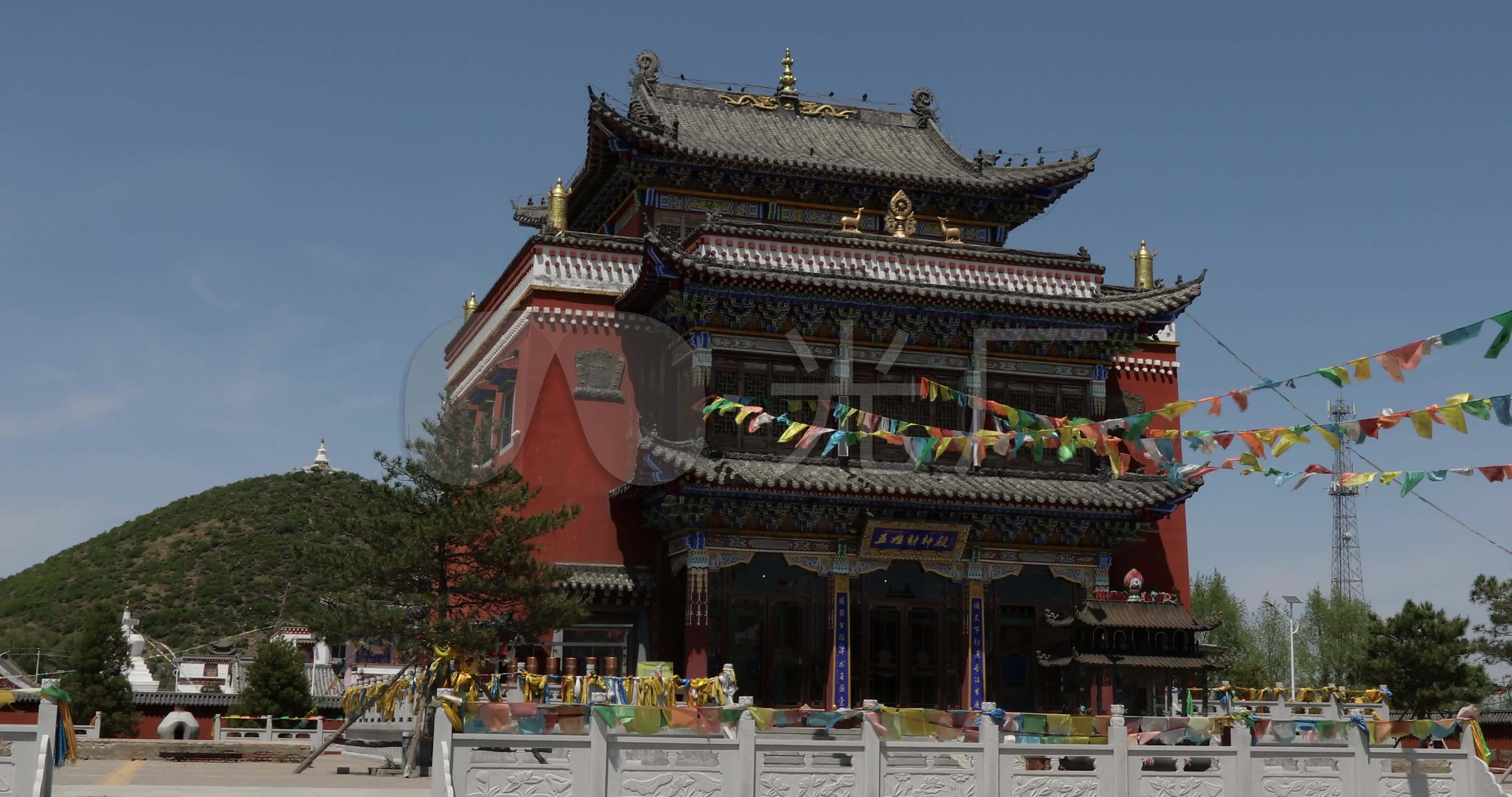 4k双合尔阿古拉山双福寺素材_4096x2160_高清视频素材下载(编号