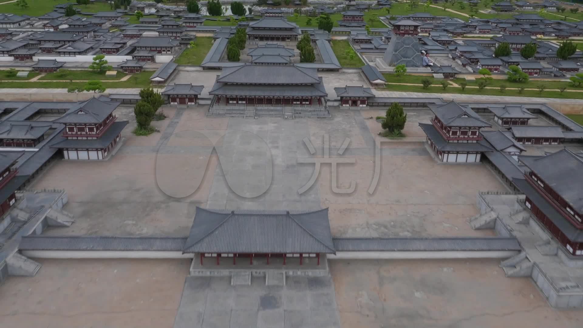 宫殿群大明宫大明宫复原沙盘航拍模型