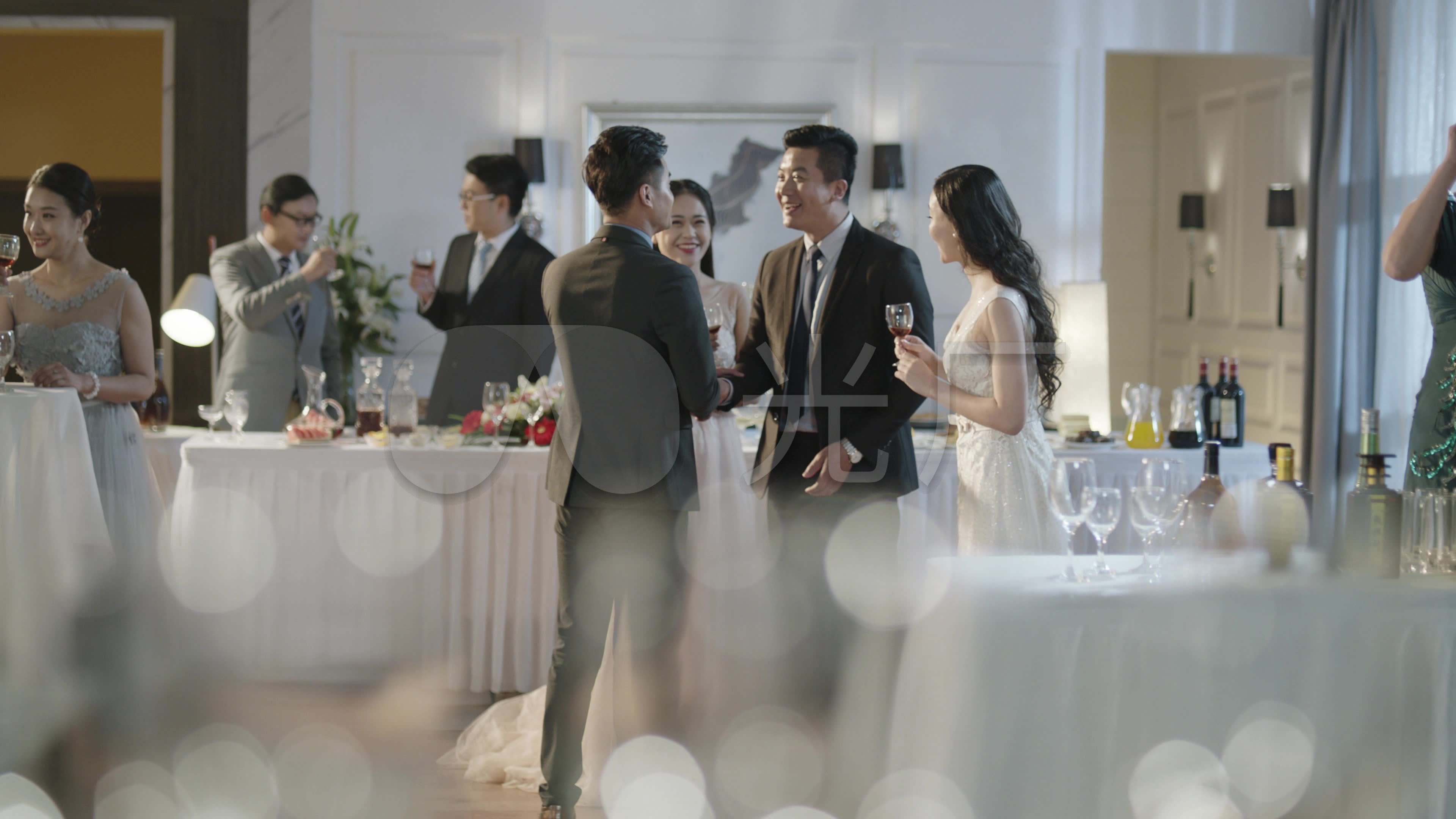高端酒会商务见面实拍视频素材