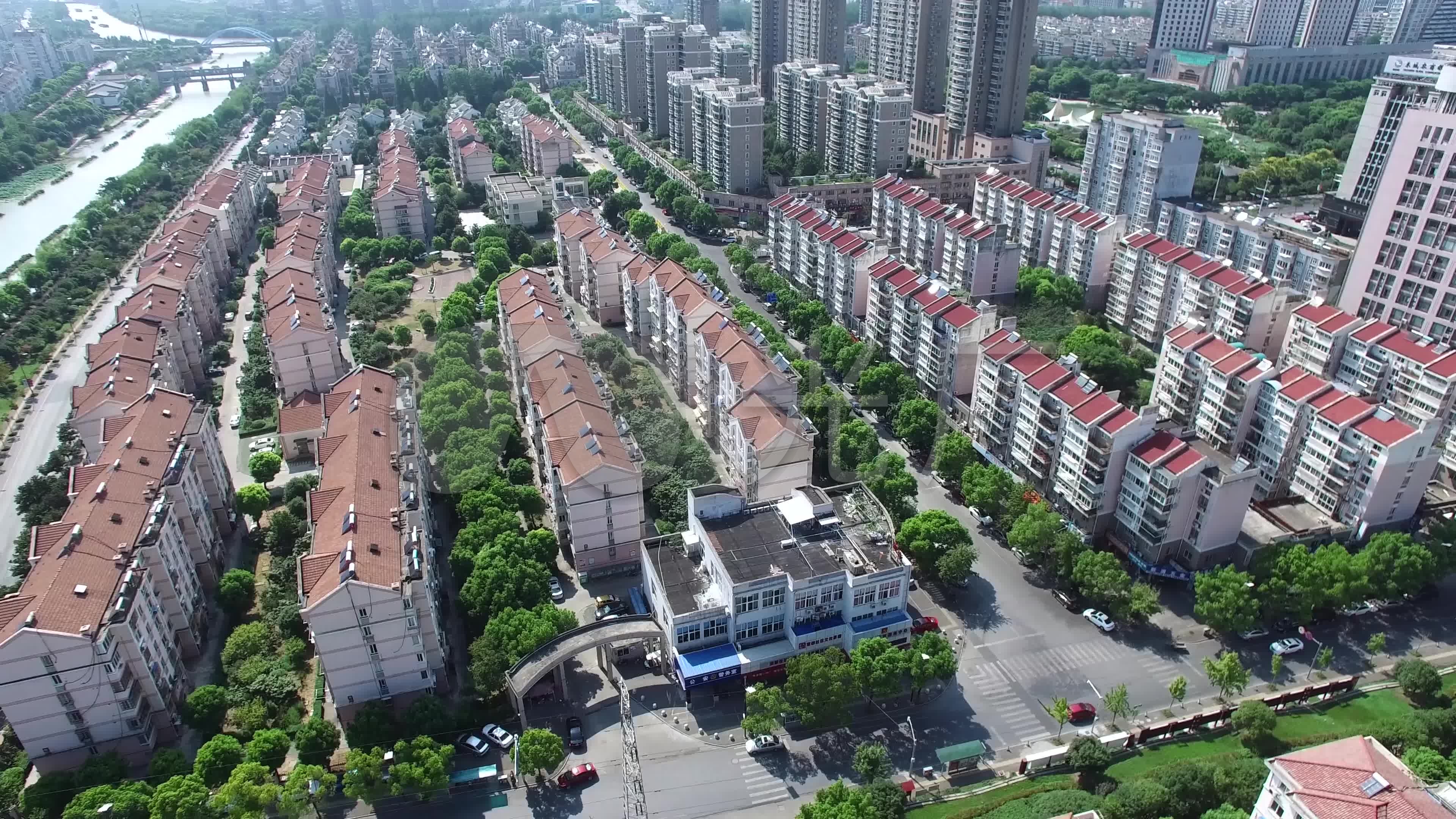 嘉兴老小区航拍_3840x2160_高清视频素材下载(编号:)