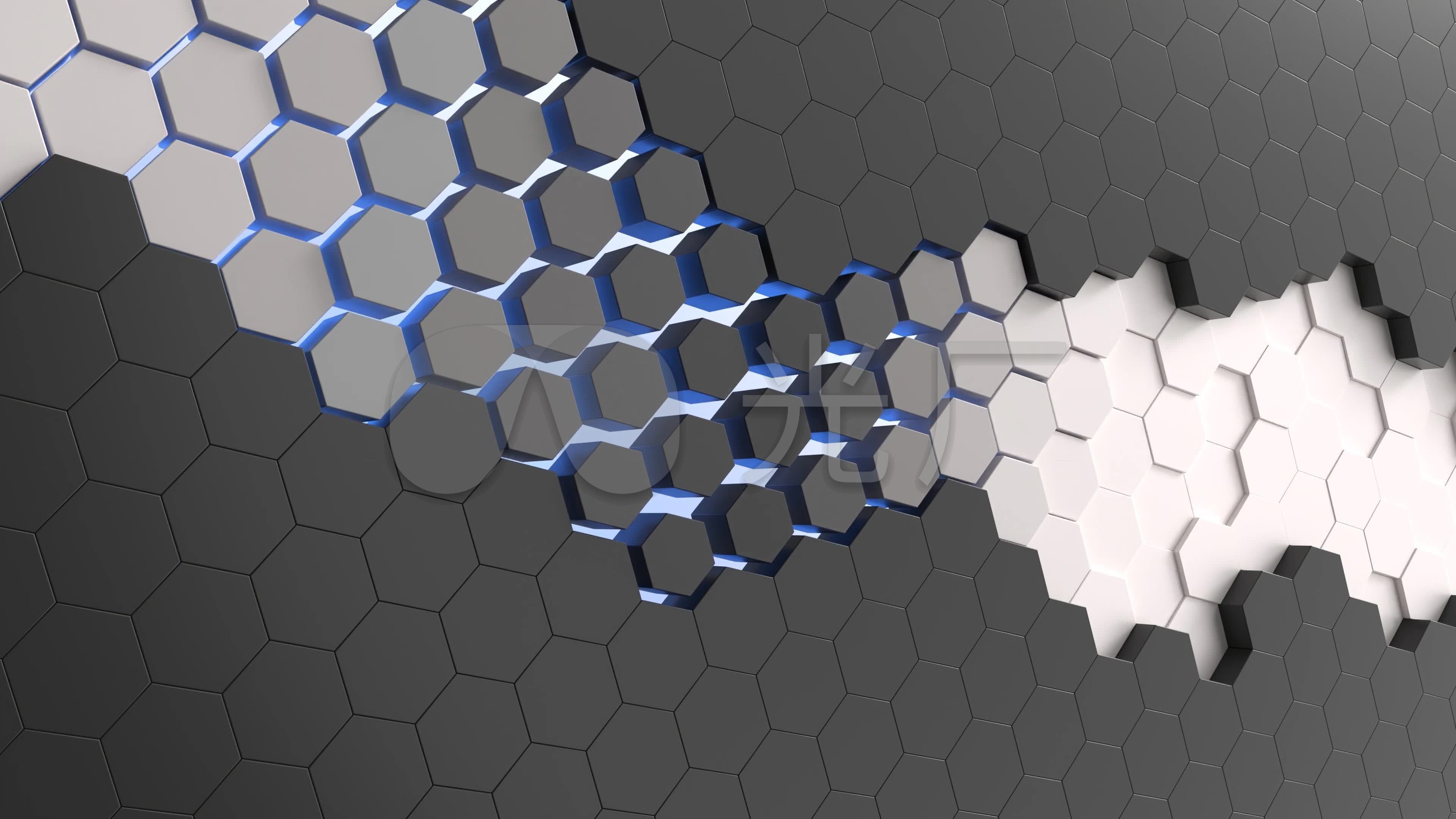 蜂窝网格3d背景全息