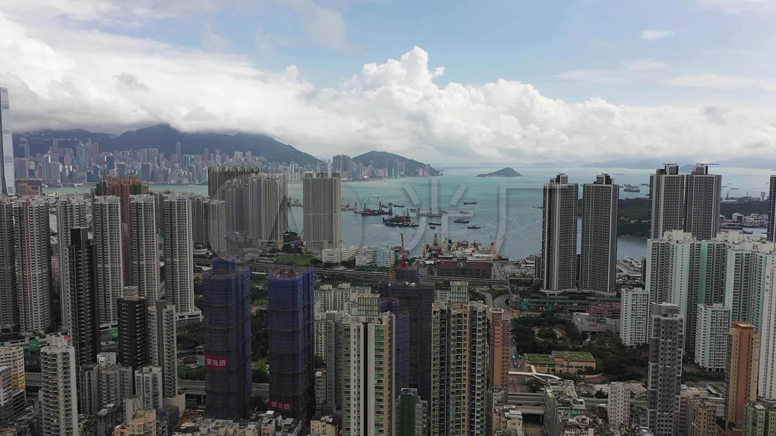 4k香港深水埗中环西九龙旺角航拍