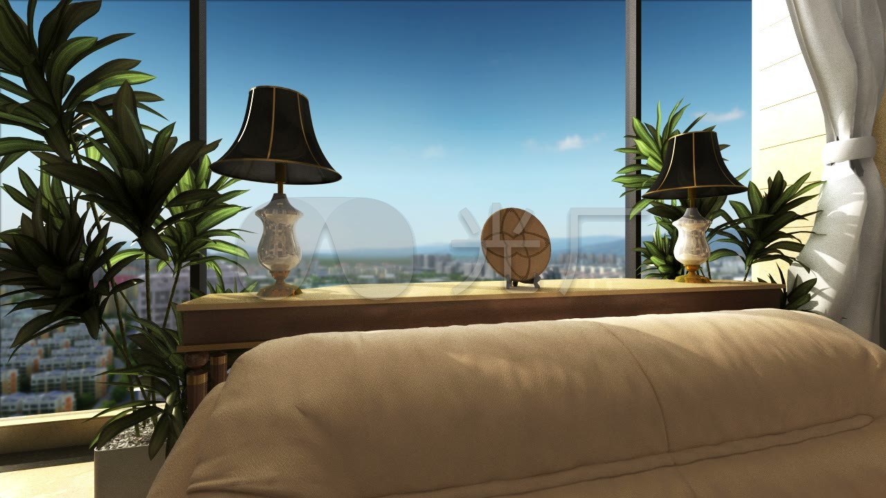 豪华室内看窗外风景