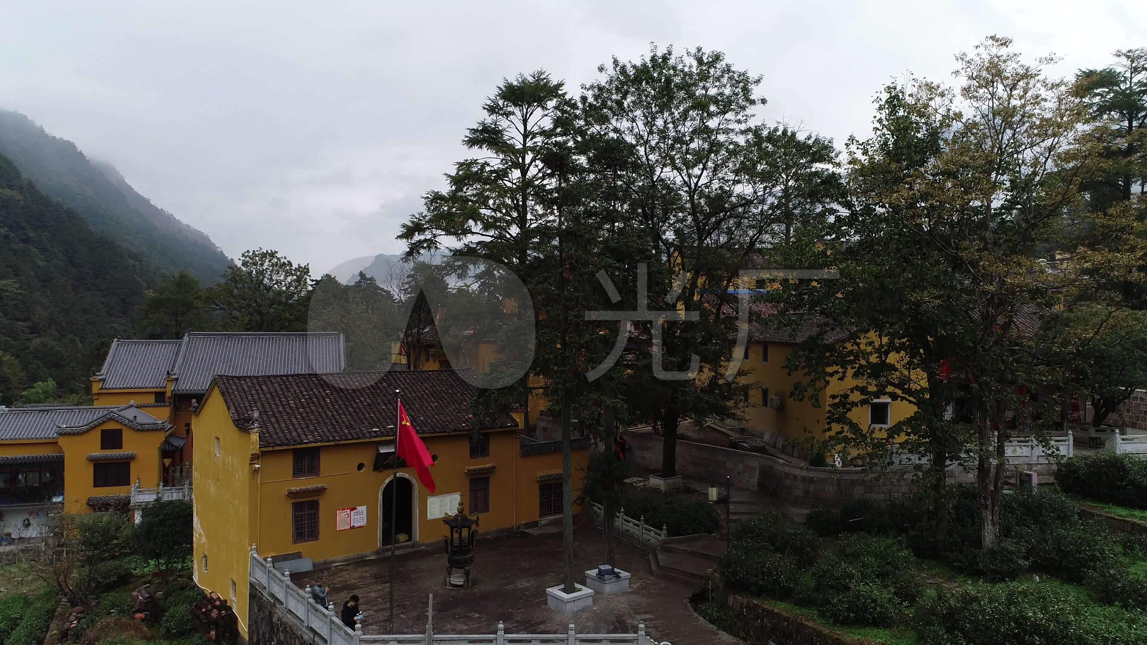 安徽九华山后山寺庙尼姑庵群寺庙_3840x2160_高清视频素材下载(编号