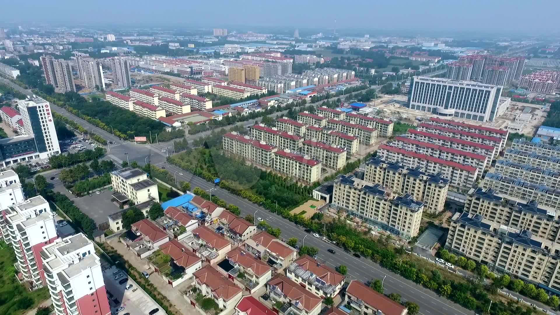 淄博周村区城区航拍1