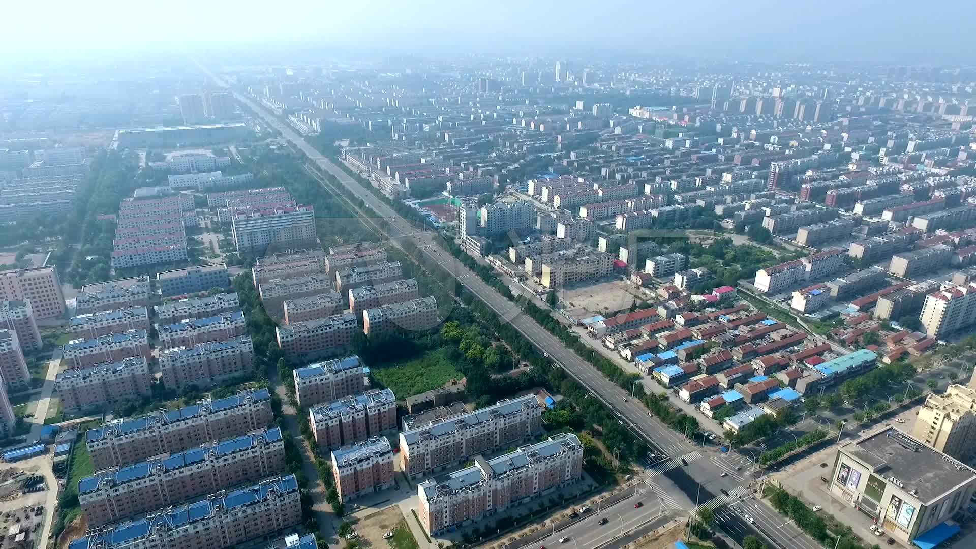 淄博周村区城区航拍1
