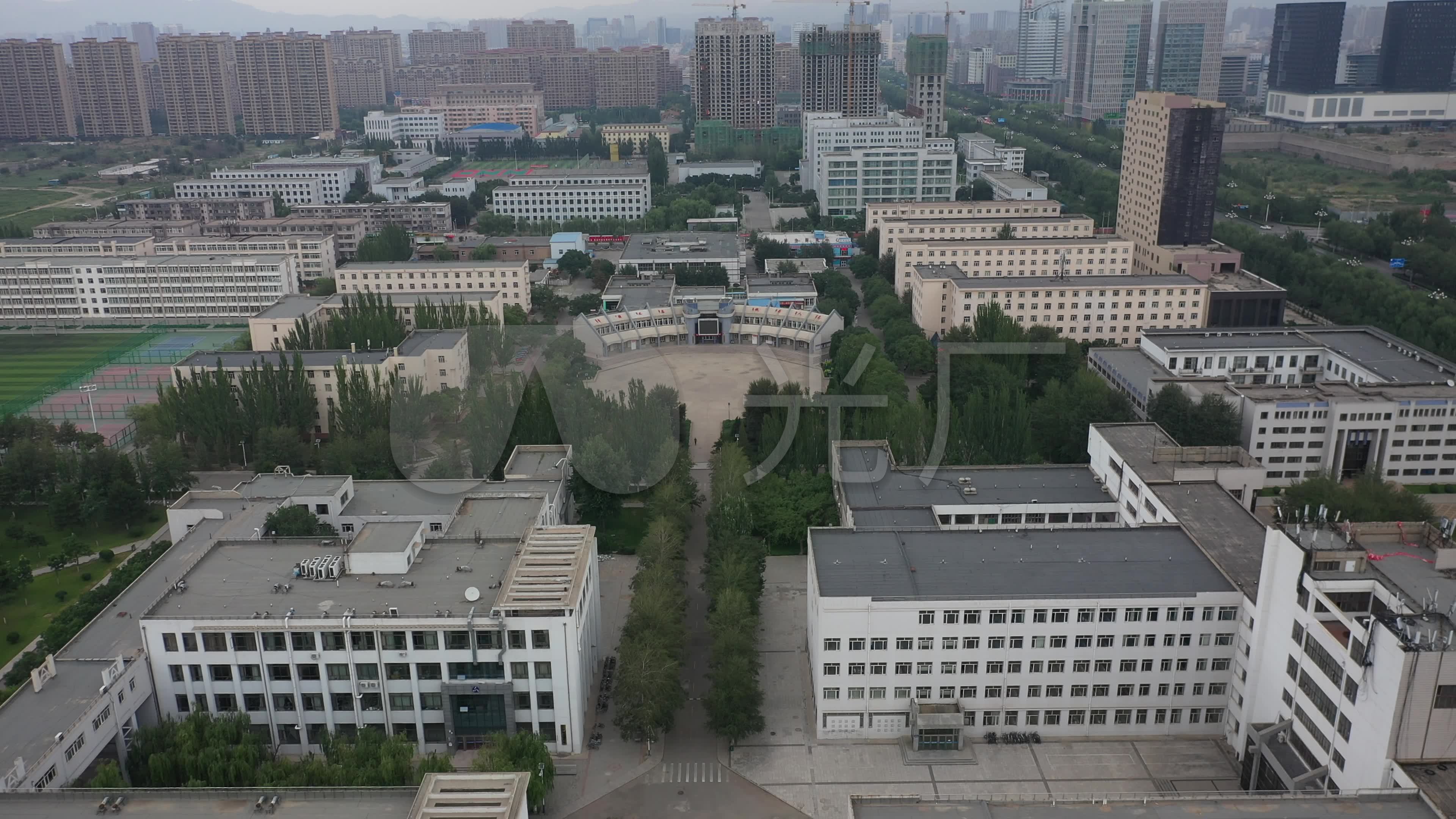 4k-原素材-内蒙古科技大学航拍_3840x2160_高清视频素材下载(编号