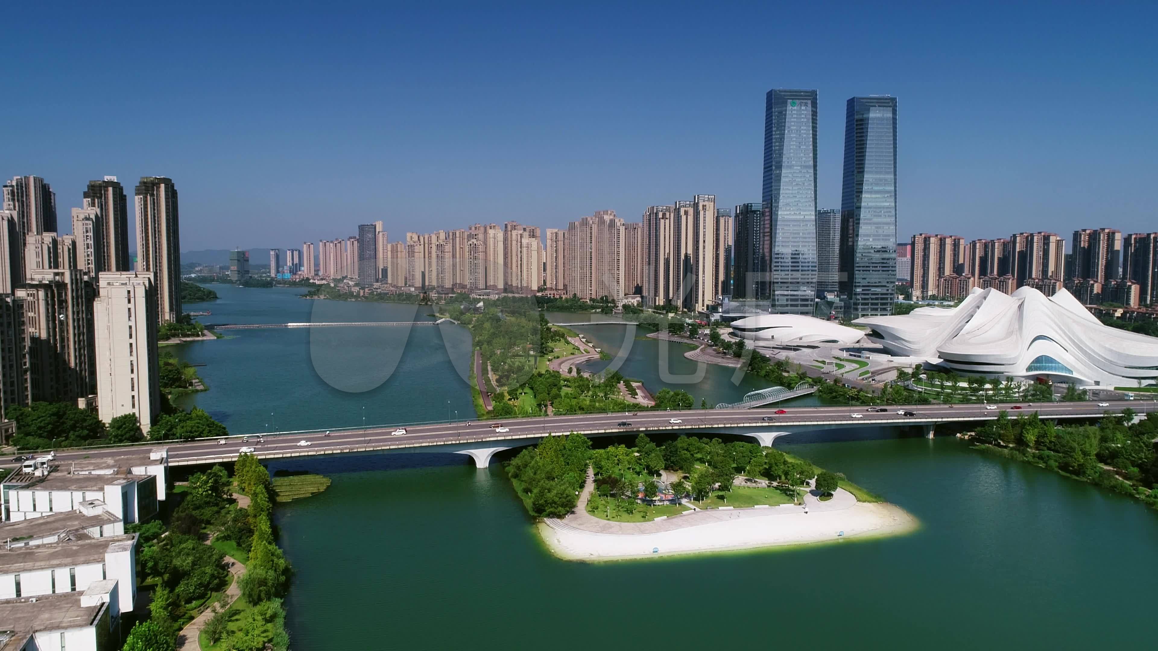 4k航拍长沙梅溪湖大全景【2倍速】03_3840x2160_高清
