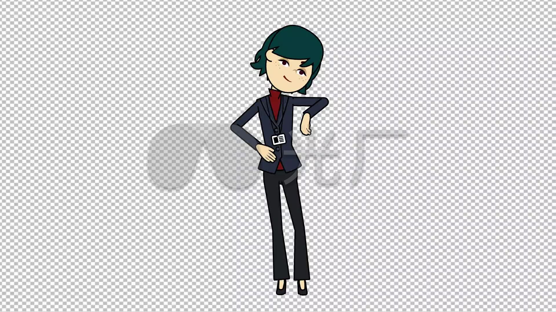 西装职业装女讲解mg卡通演讲扁平化人物