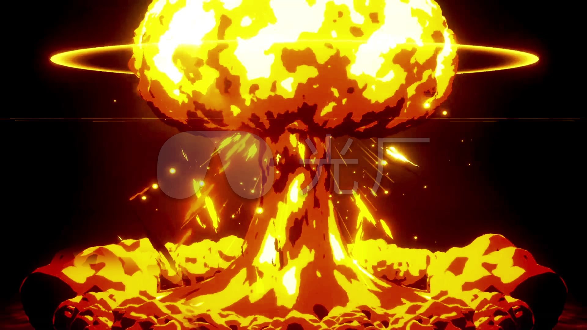 卡通核弹爆炸核爆核武器氢弹原子弹_1920x1080_高清