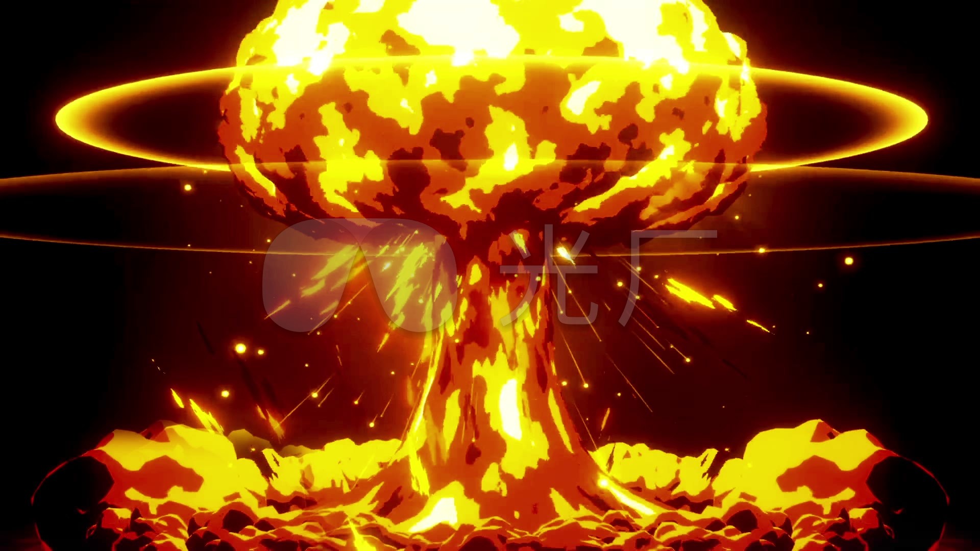卡通核弹爆炸核爆核武器氢弹原子弹_1920x1080_高清