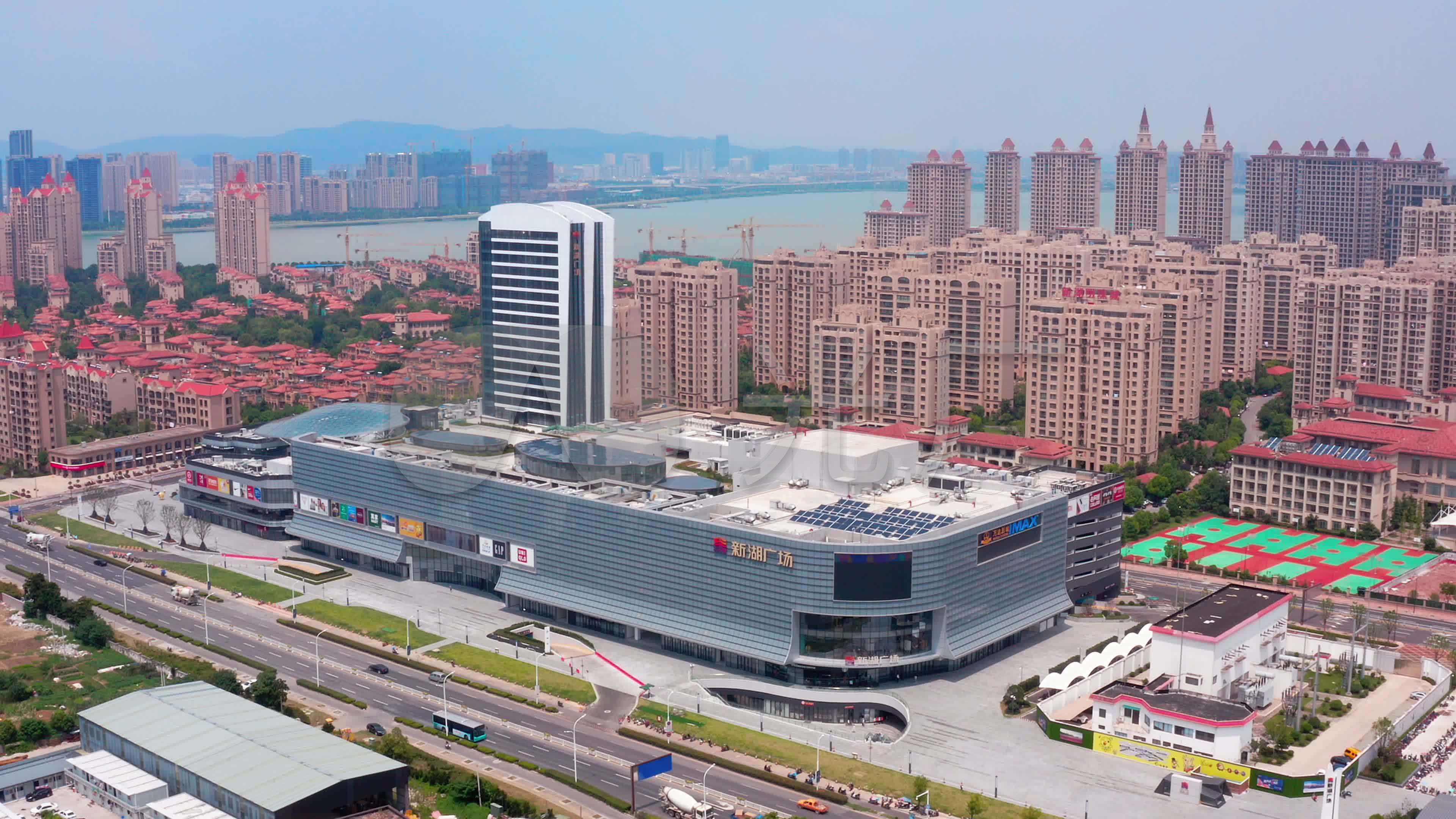 航拍吴江新湖广场-4k_3840x2160_高清视频素材下载(:)