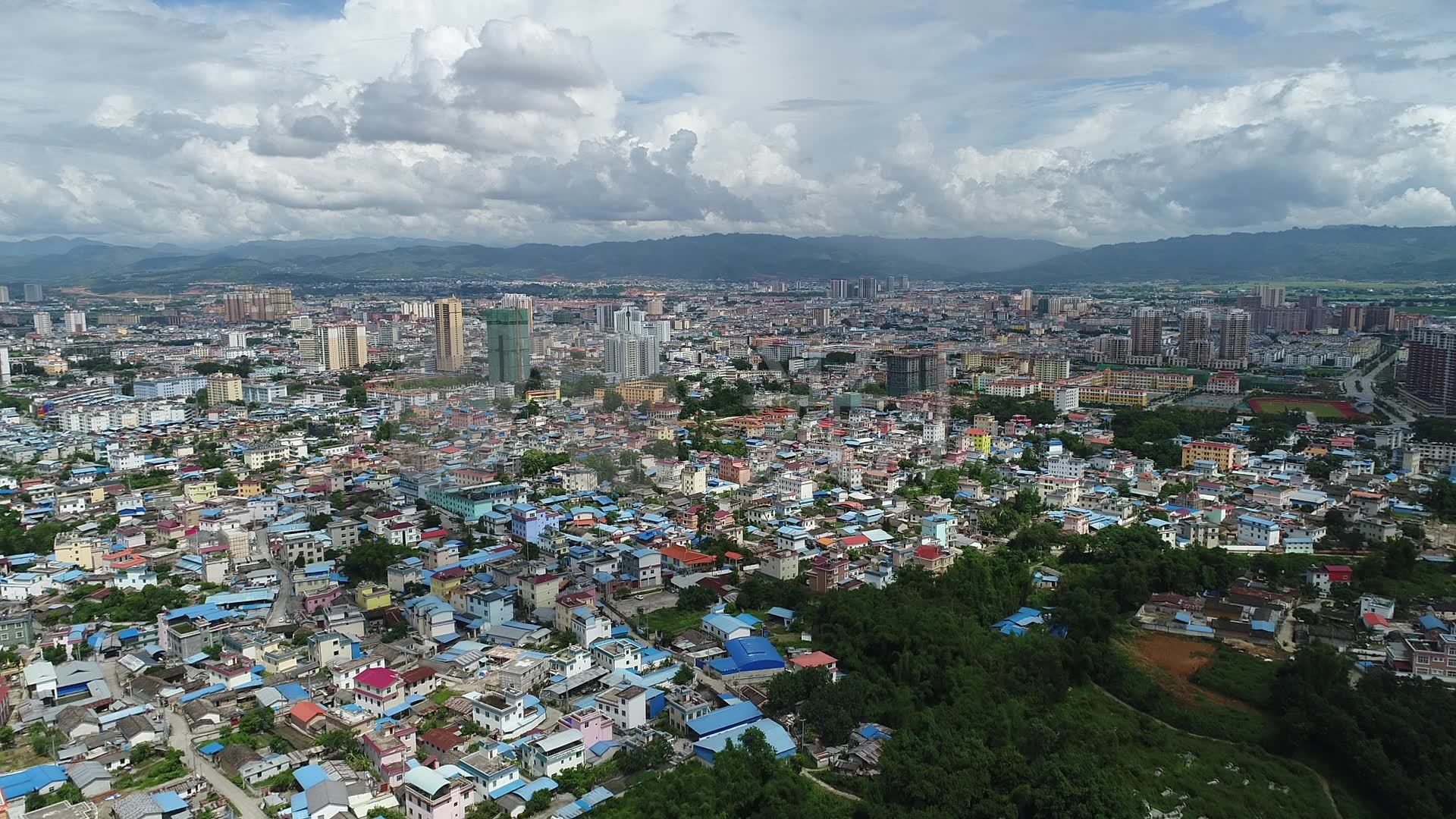 瑞丽城市大景航拍