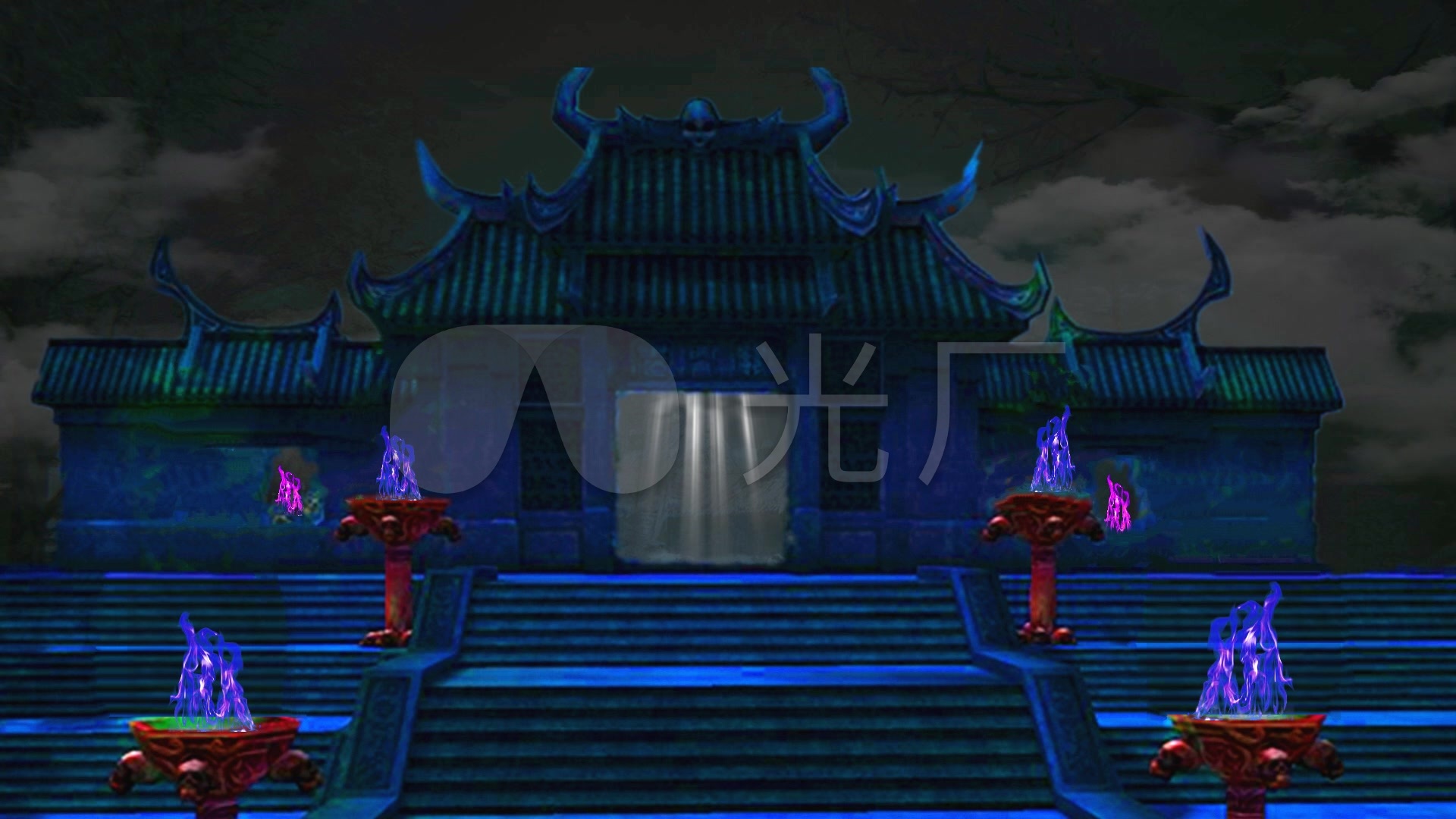 鬼门关阎王殿阎罗殿(无月)_1920x1080_高清视频素材