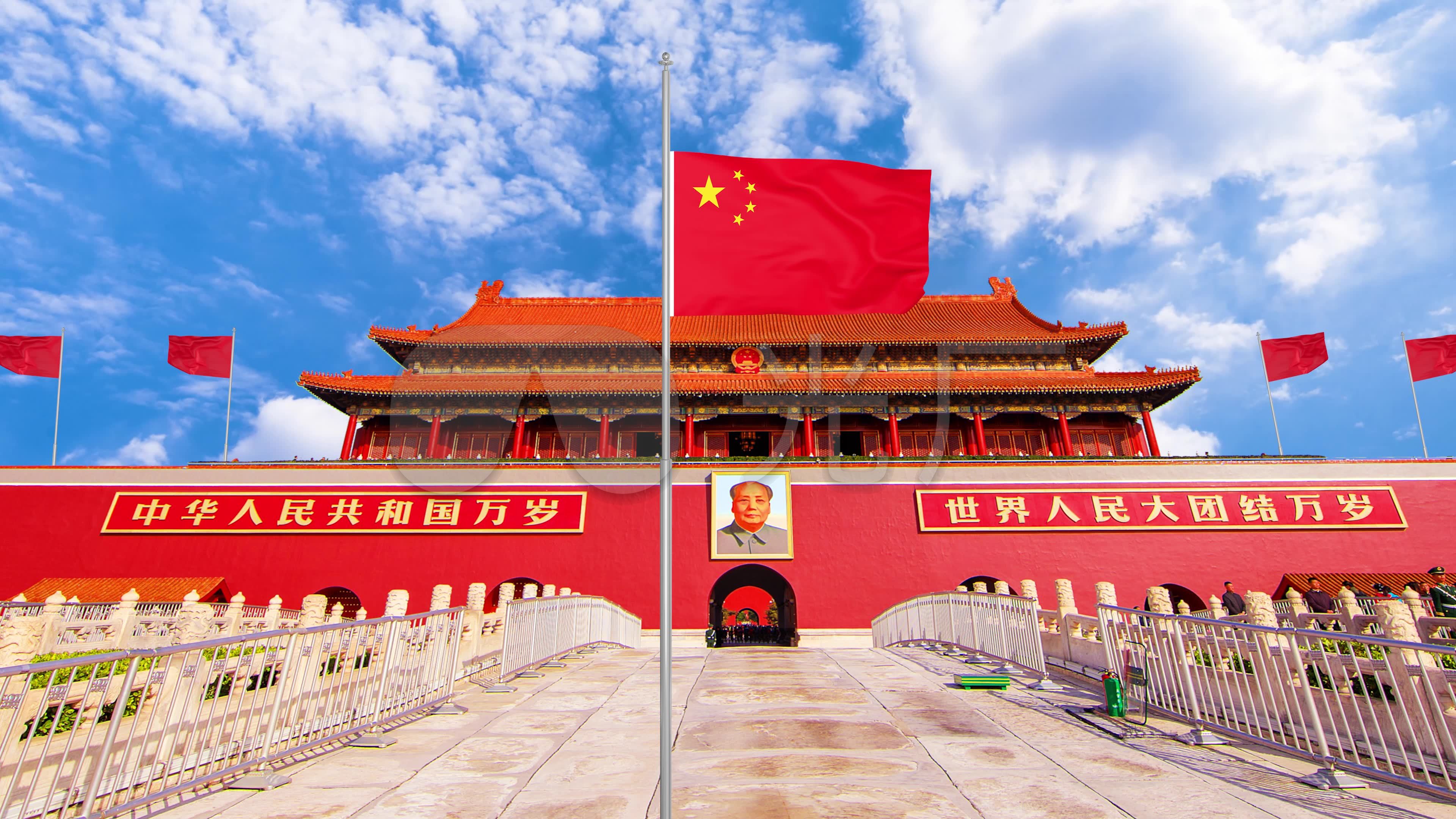 4k升国旗奏国歌led背景