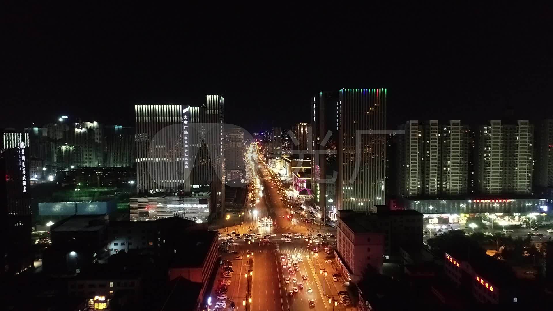 航拍山西大同城市夜景_1920x1080_高清视频素材下载