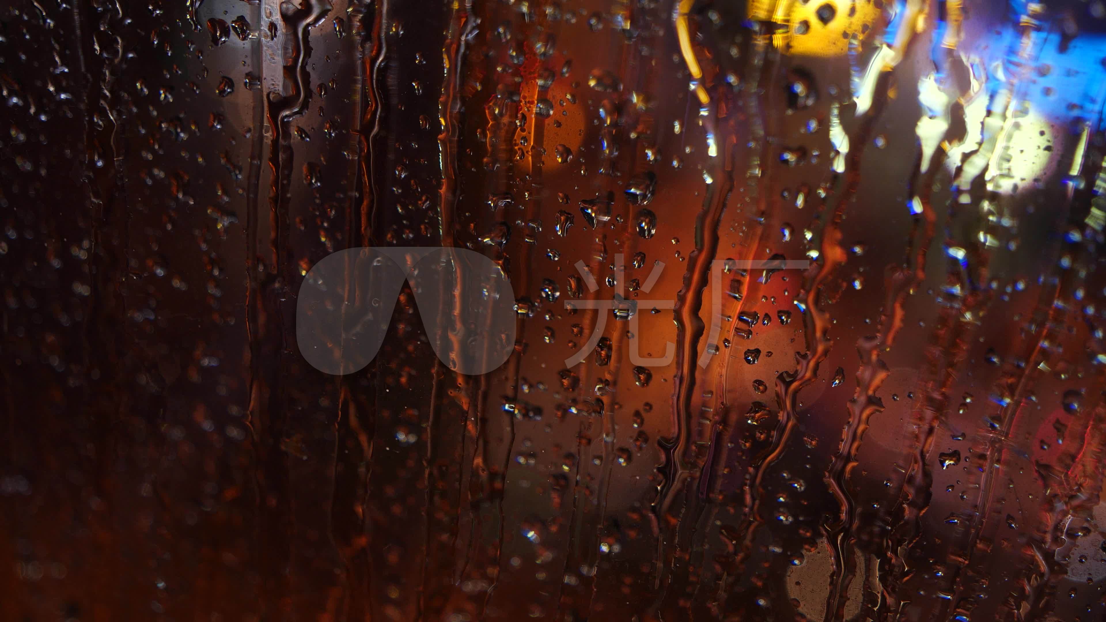 雨夜的窗户和街道,车灯4k视频素材