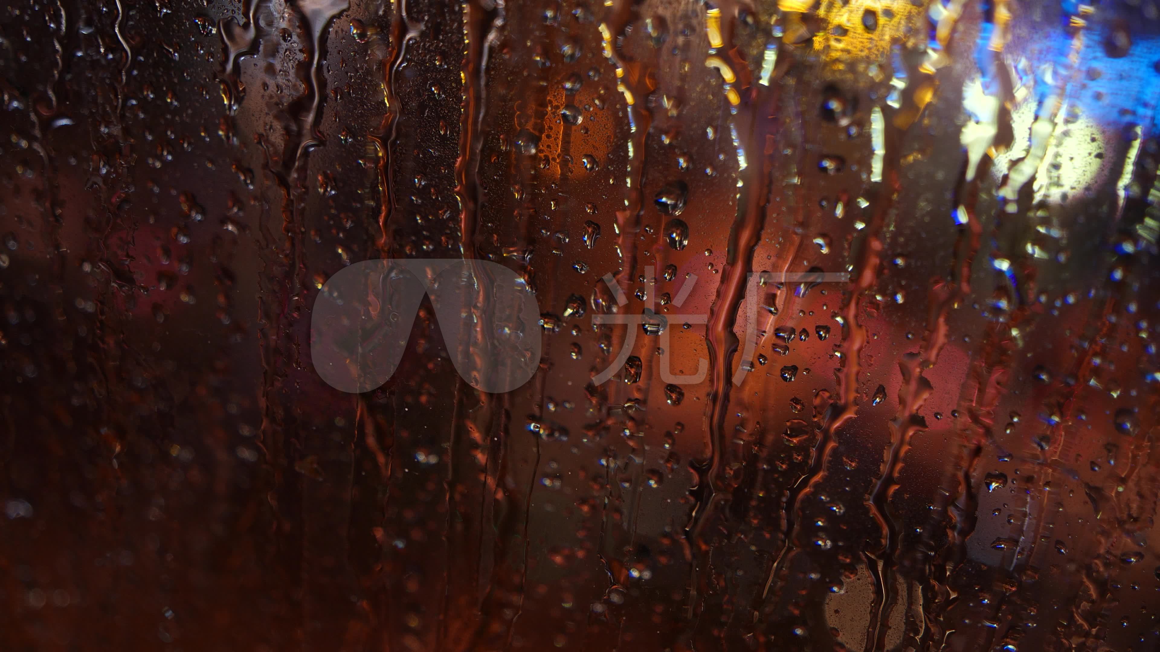 雨夜的窗户和街道,车灯4k视频素材