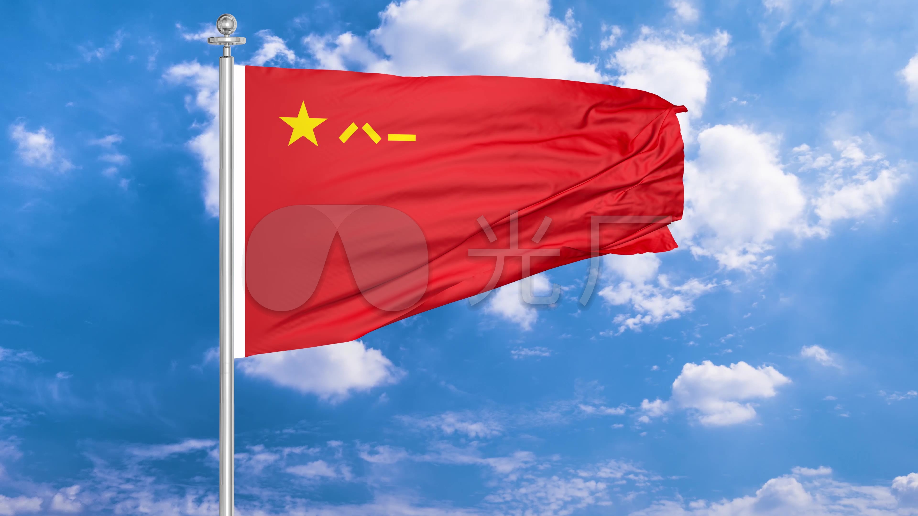 4k中国人民解放军军旗八一旗帜_3840x2160_高清视频