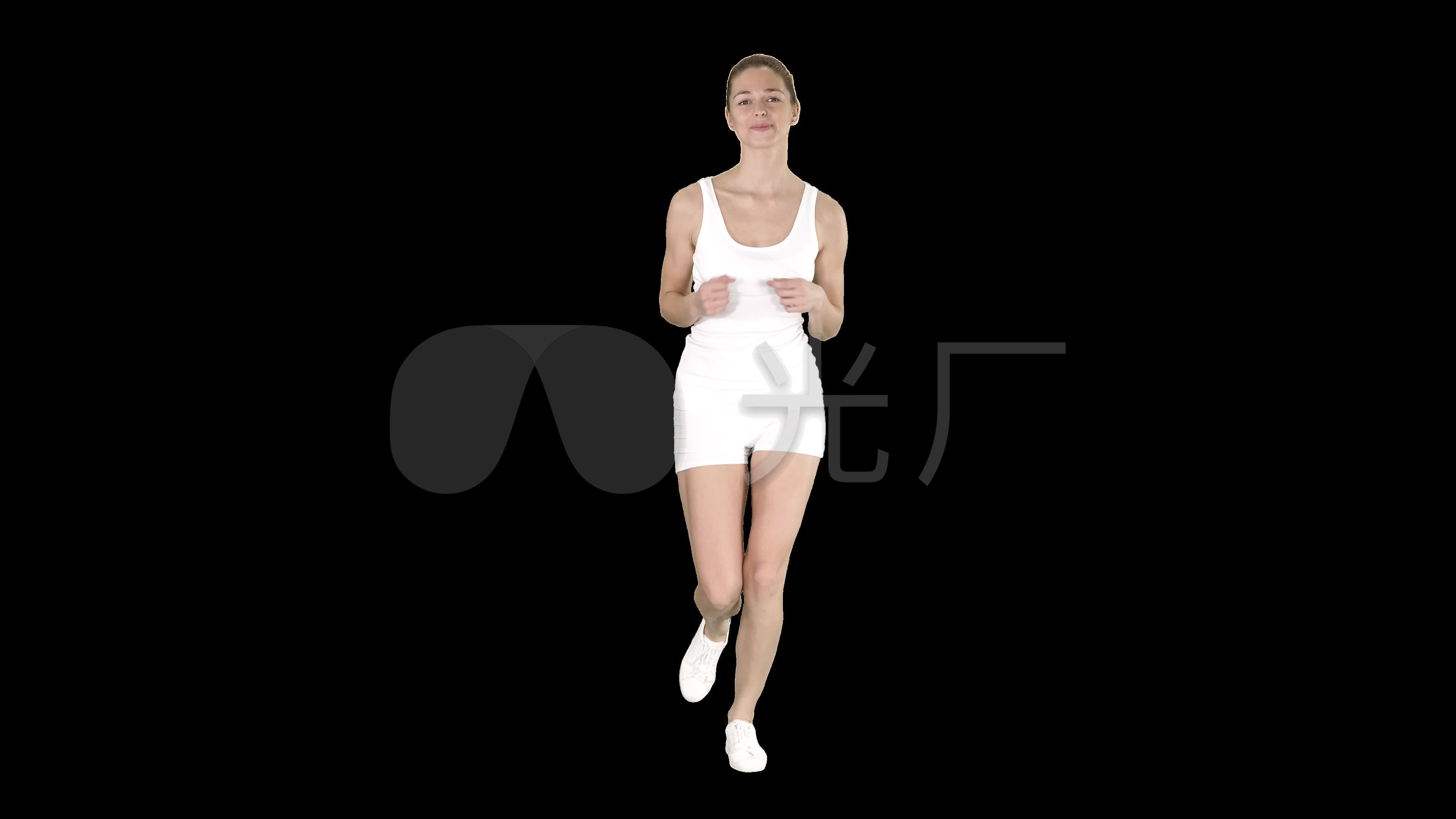 【4k】跑步的美女带通道