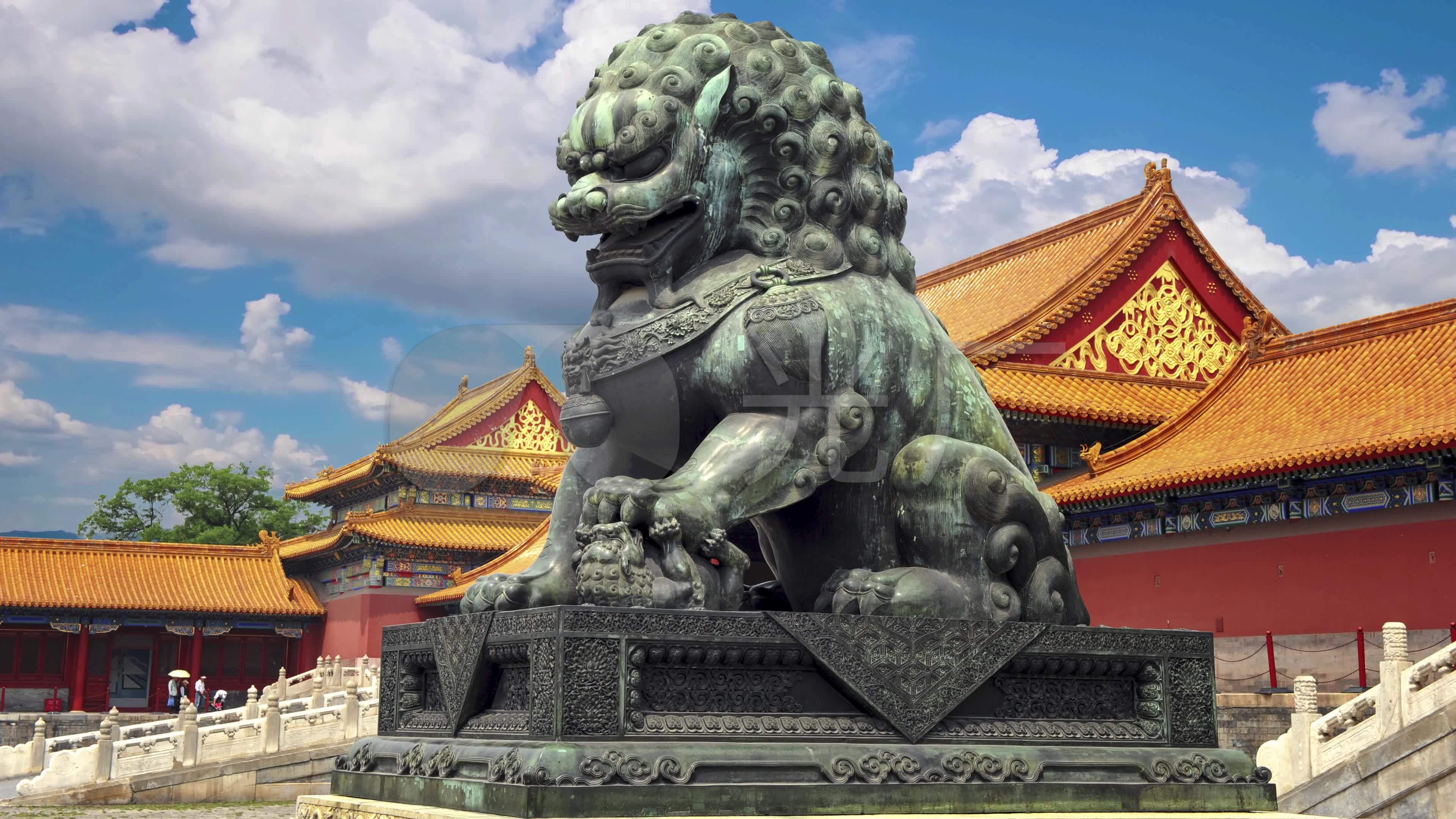 北京故宫博物院石狮子角楼城墙延_3840x2160_高清视频