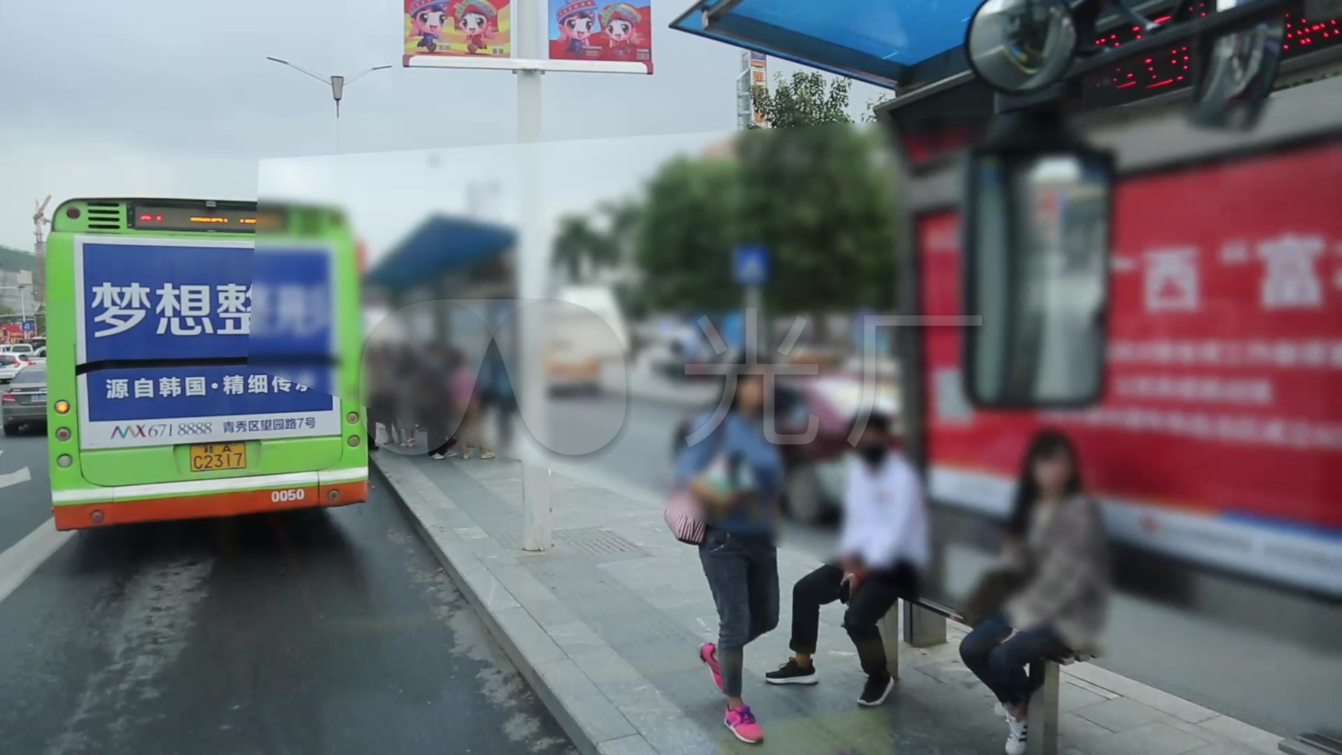南宁市公交车出车第一视角_视频素材包下载(编号:3979920)_实拍视频
