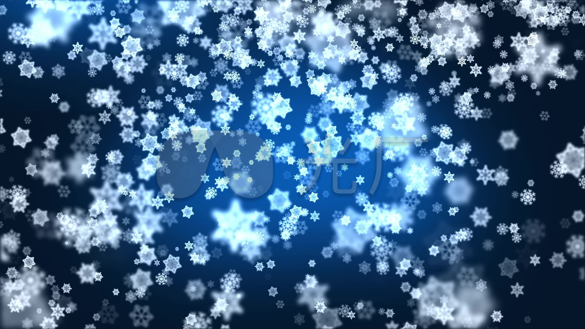 视频素材 舞台背景 抒情唯美 浪漫深蓝色背景雪花飞舞  来自视频原始