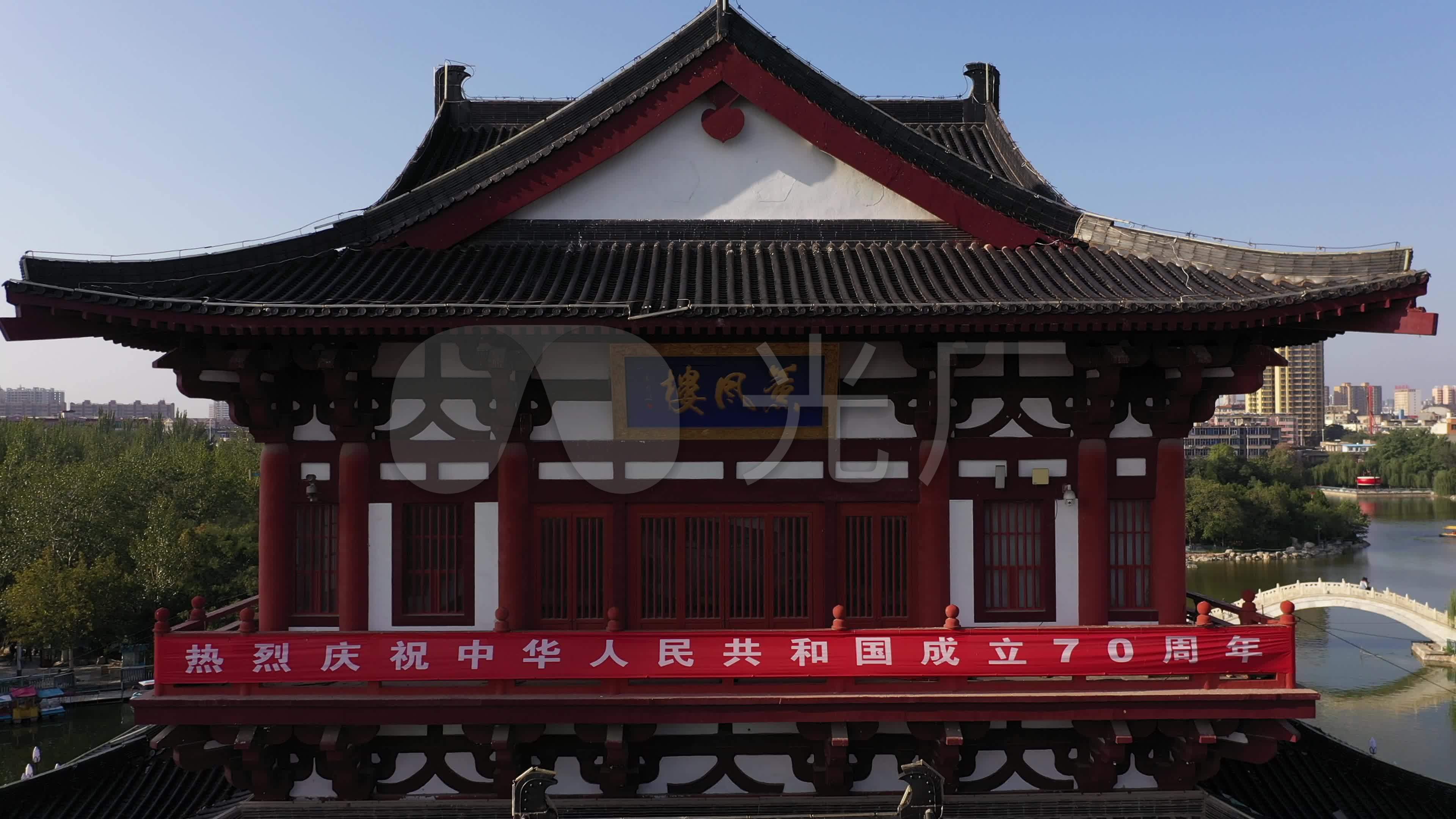 4k-log原素材-运城人民公园古建筑