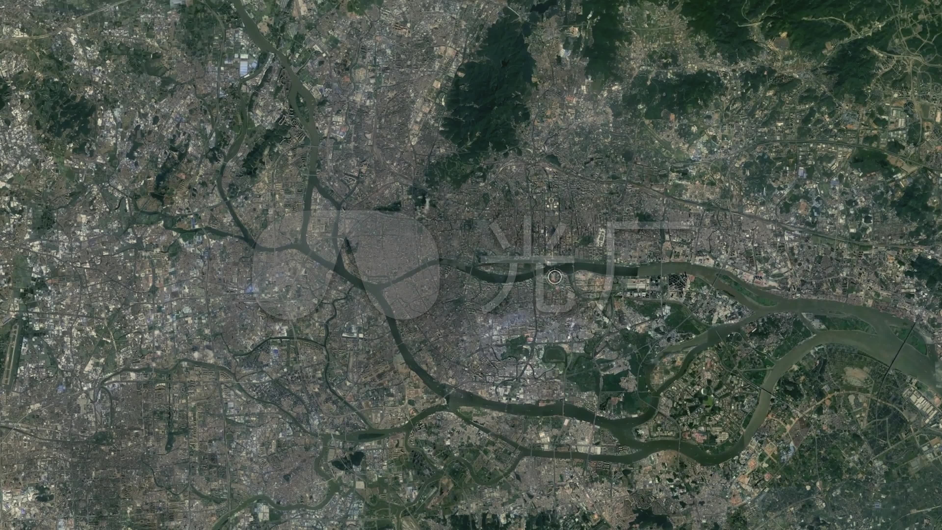 广州卫星地图定位_3840x2160_高清视频素材下载(编号:4000273)_实拍