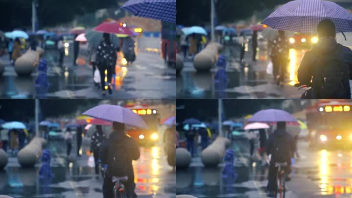 雨中行人